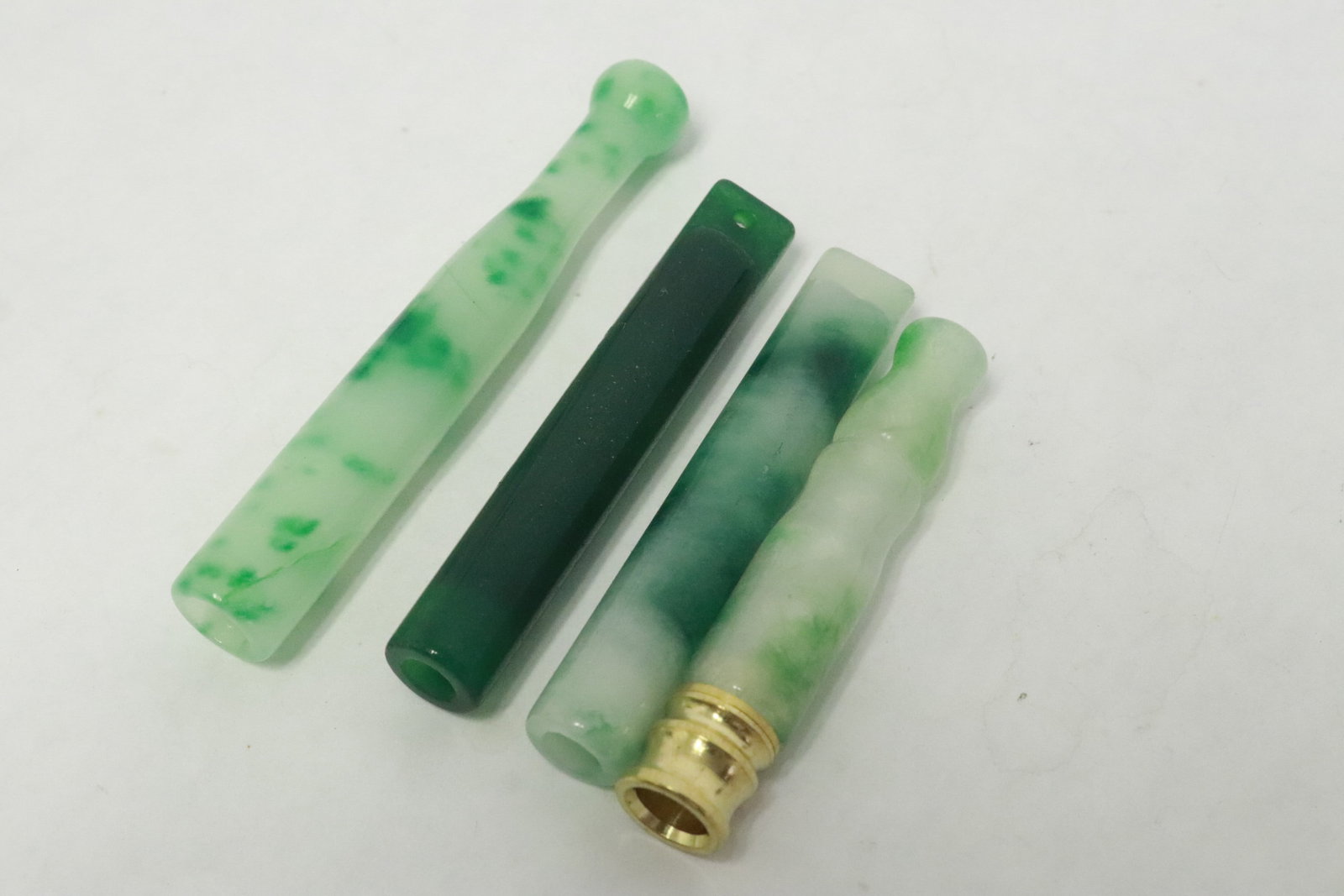 4 jadeite like cigarette holders - 2