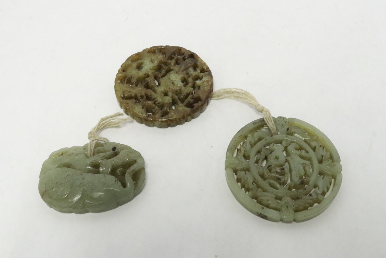 3 jade like stone carved ornaments (1 of 10)