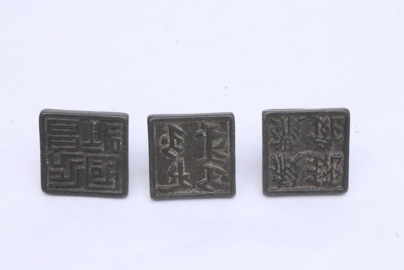3 bronze seals - 3