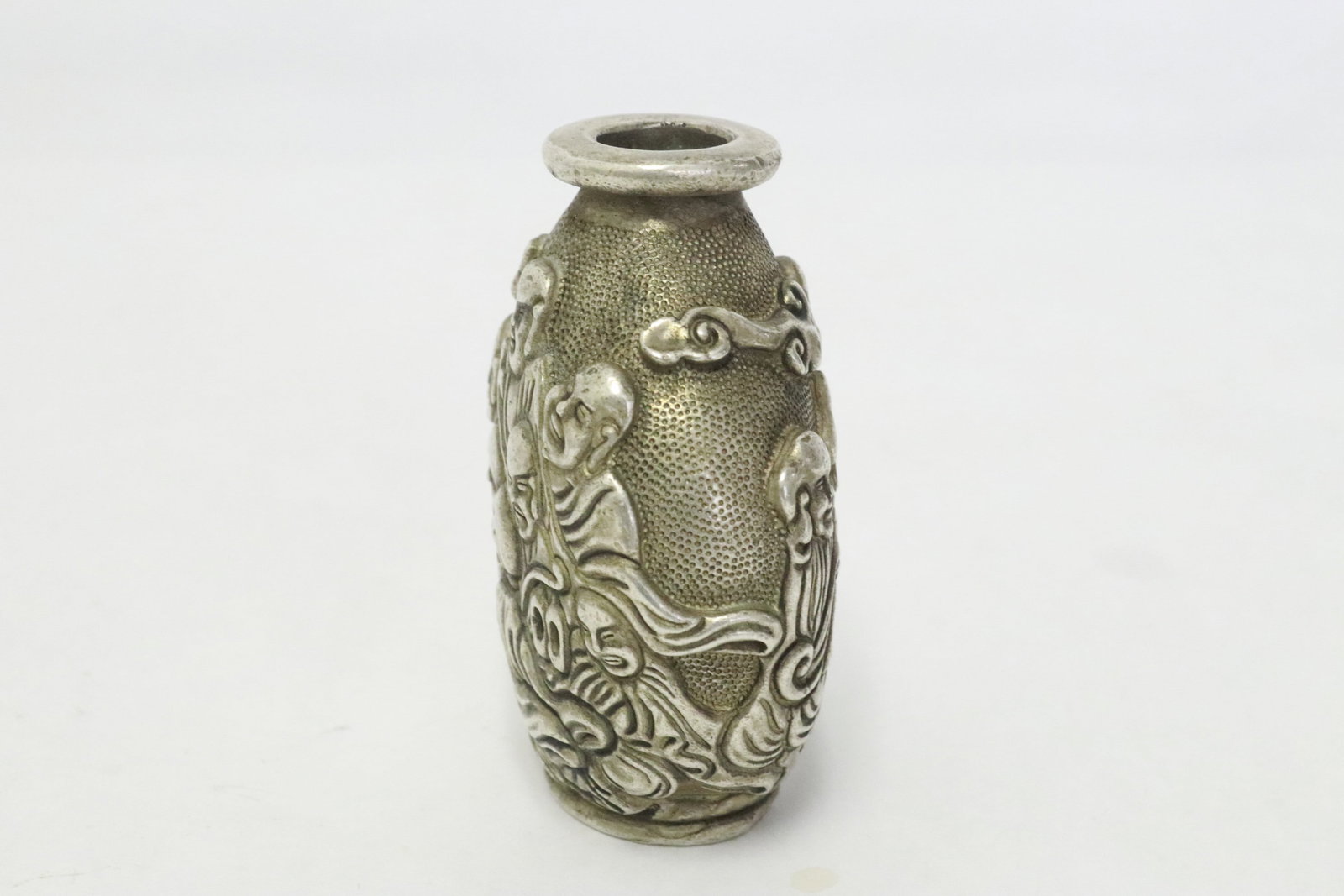White bronze snuff bottle - 7