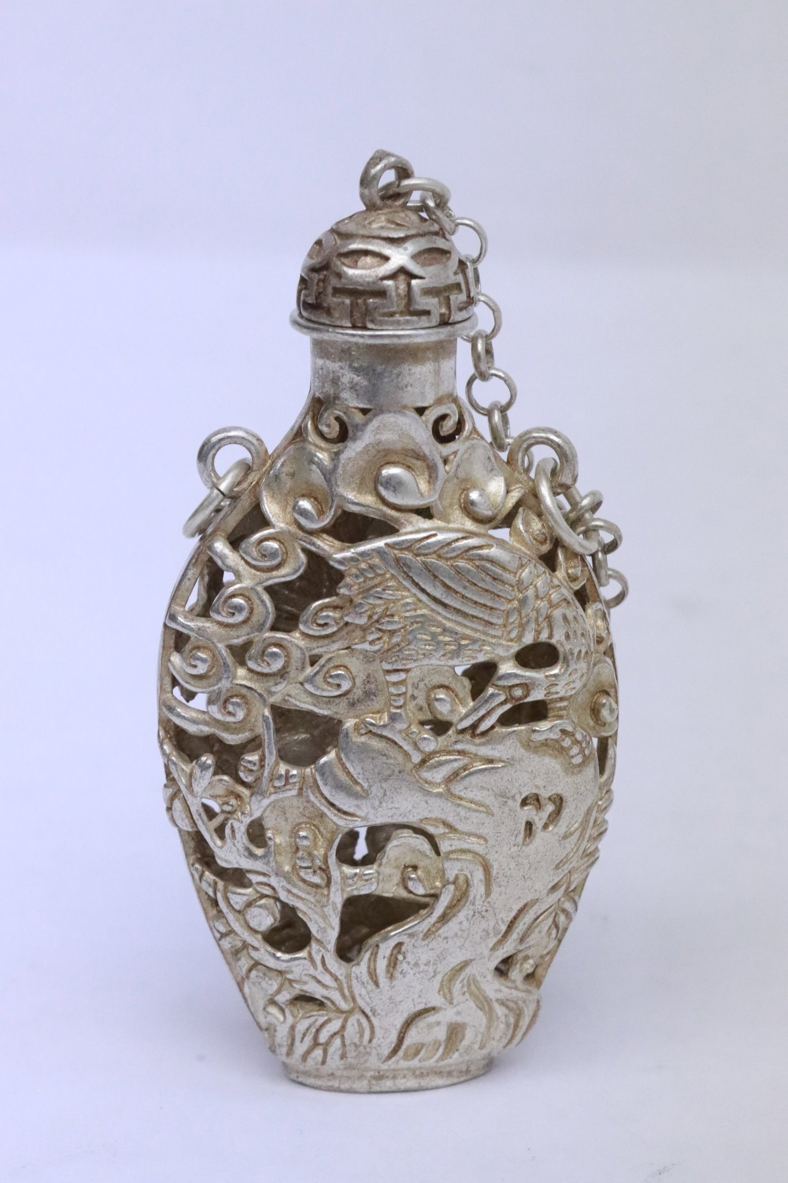 2 white metal scent bottles - 2