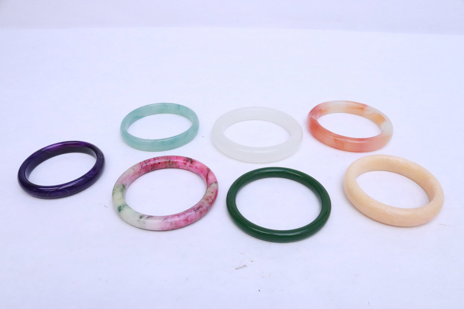 7 bangles: 7 bangles, 0.4"x2.83"dia - 0.5"x3.3"dia