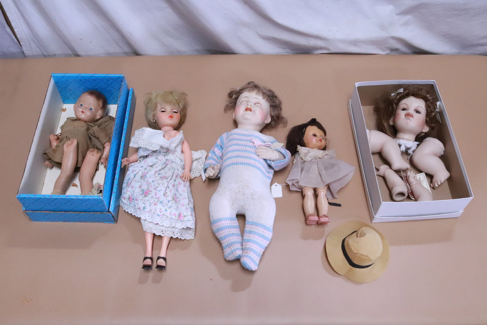 5 vintage dolls: 5 vintage dolls, 10"H - 18"H