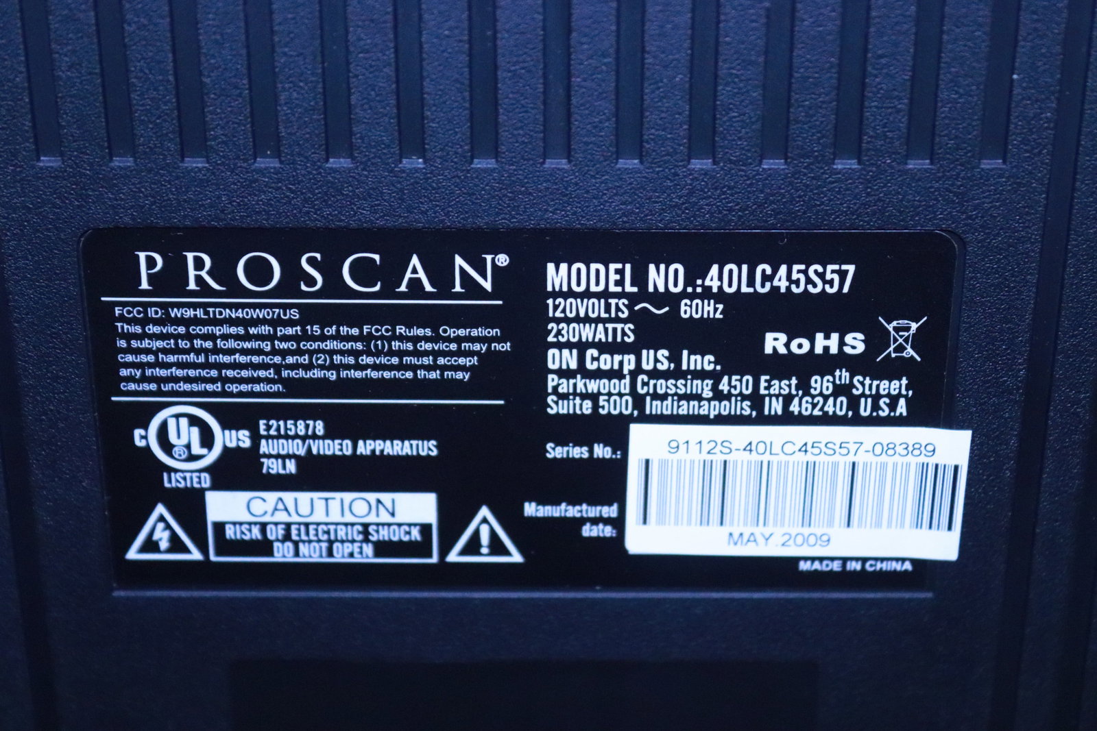 Proscan TV, model 40LC45S57, 40" - 5