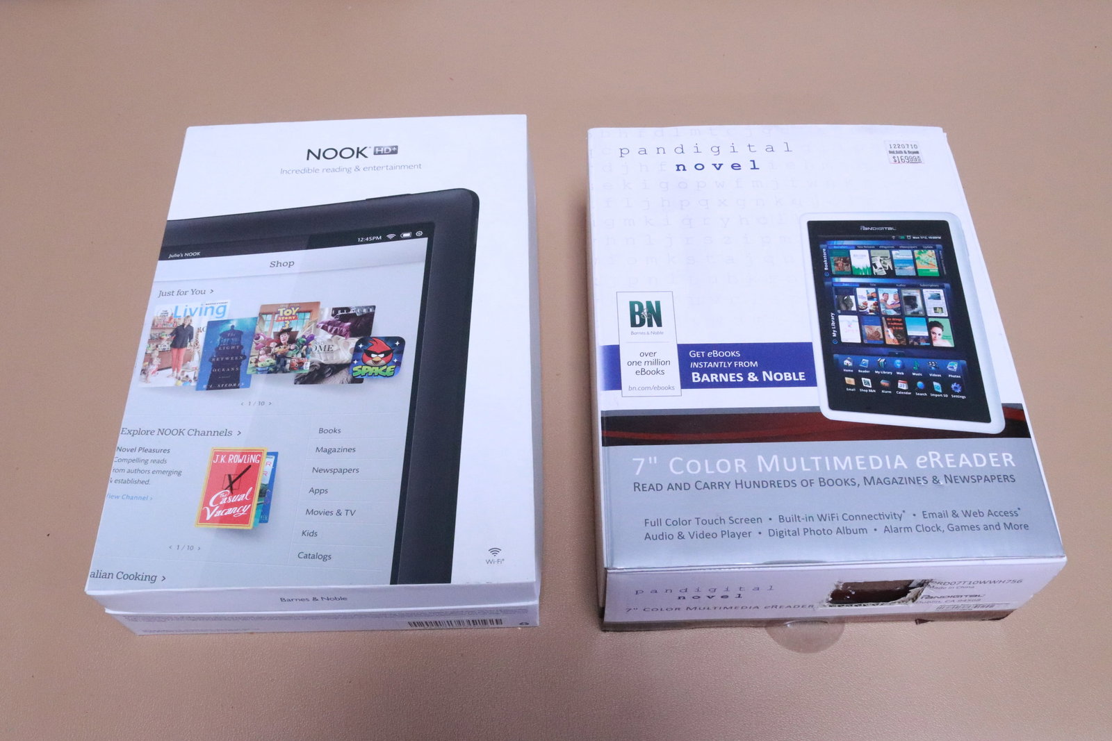 3 Pandigital Novel readers, & a Nook e-reader: 4 e-readers; 3 Pandigital Novel readers, and a Nook e-reader