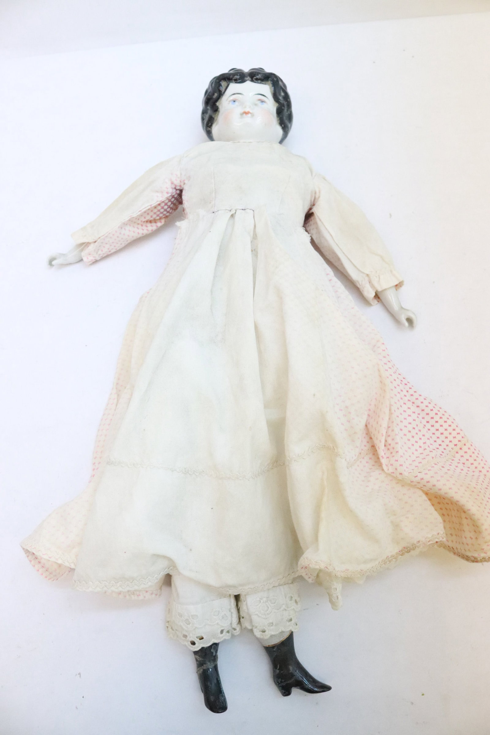 Large antique German porcelain head doll (1 of 7)