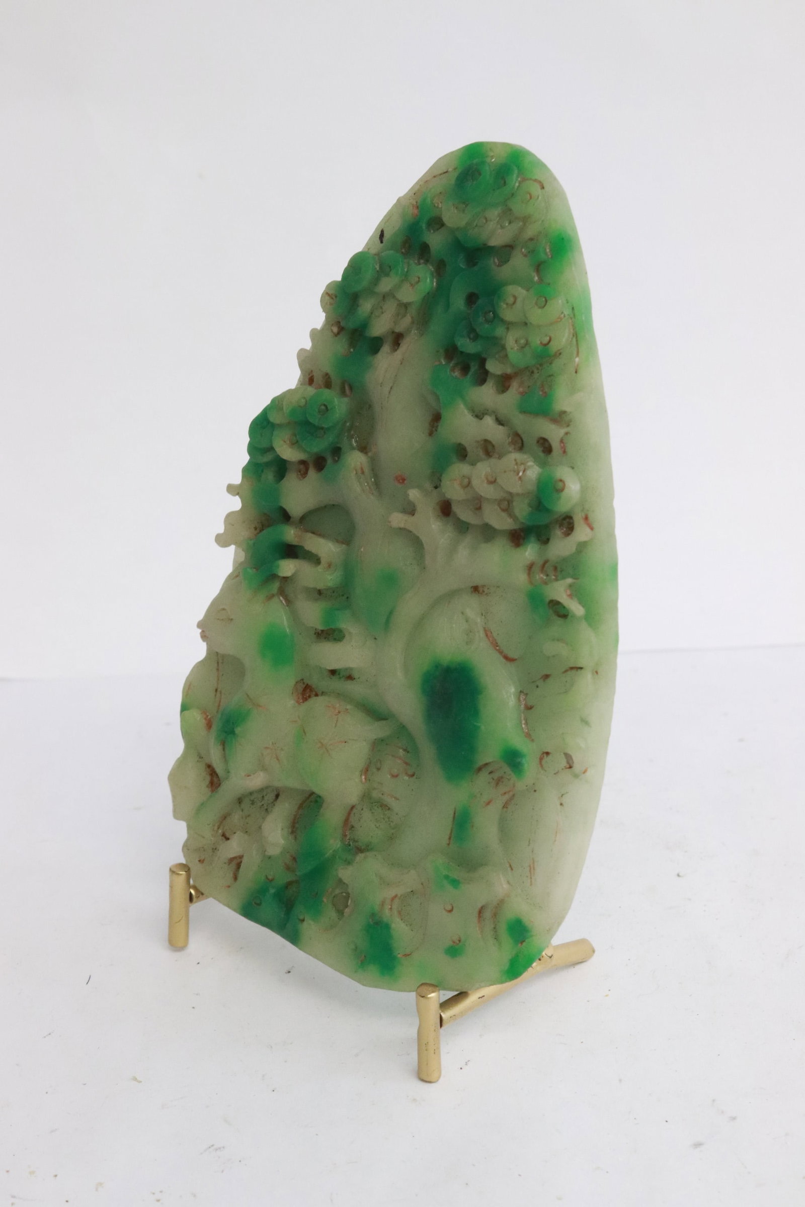 A jade like stone plaque - 4