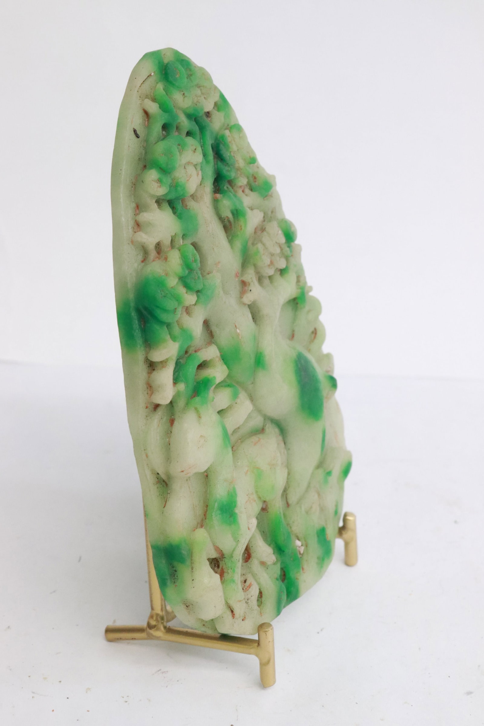 A jade like stone plaque - 5