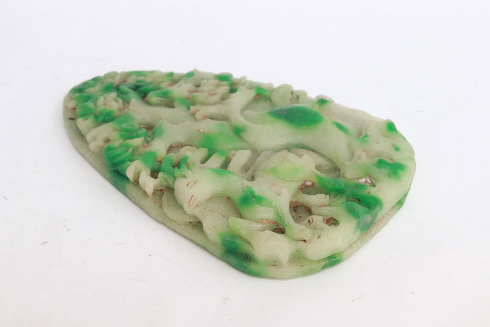 A jade like stone plaque - 7
