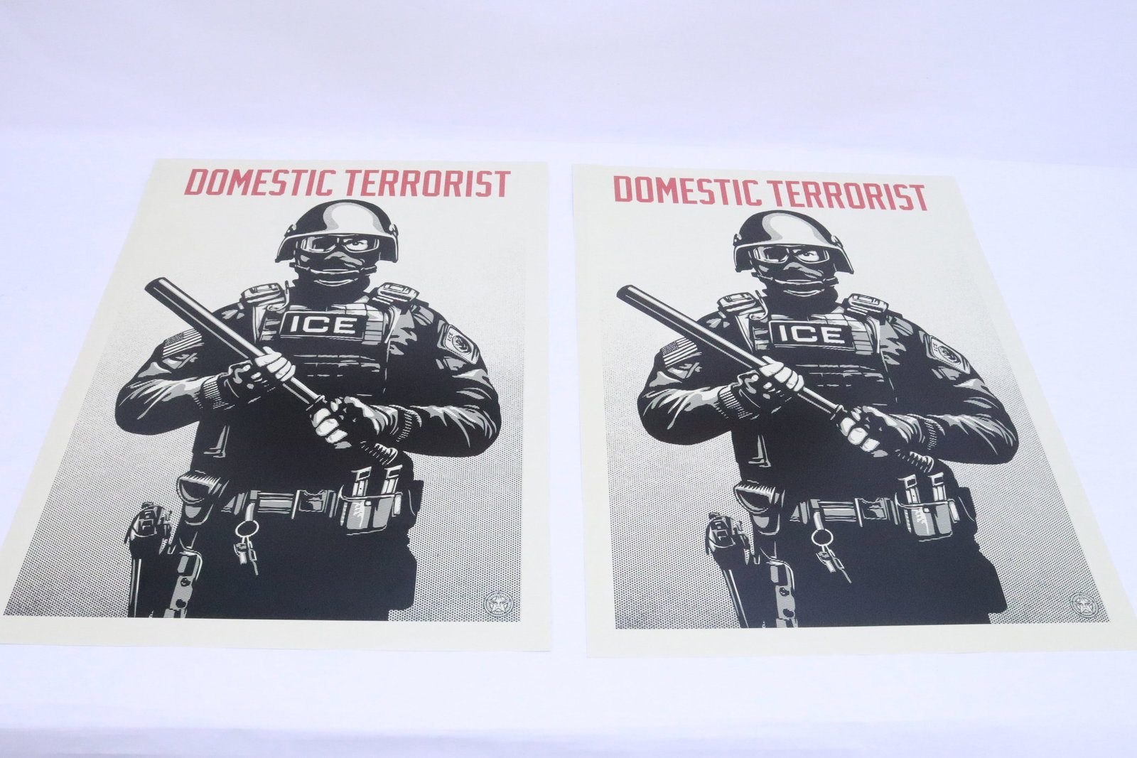 2 Shepard Fairey prints: 2 Shepard Fairey prints, 24"x17.9" ea
