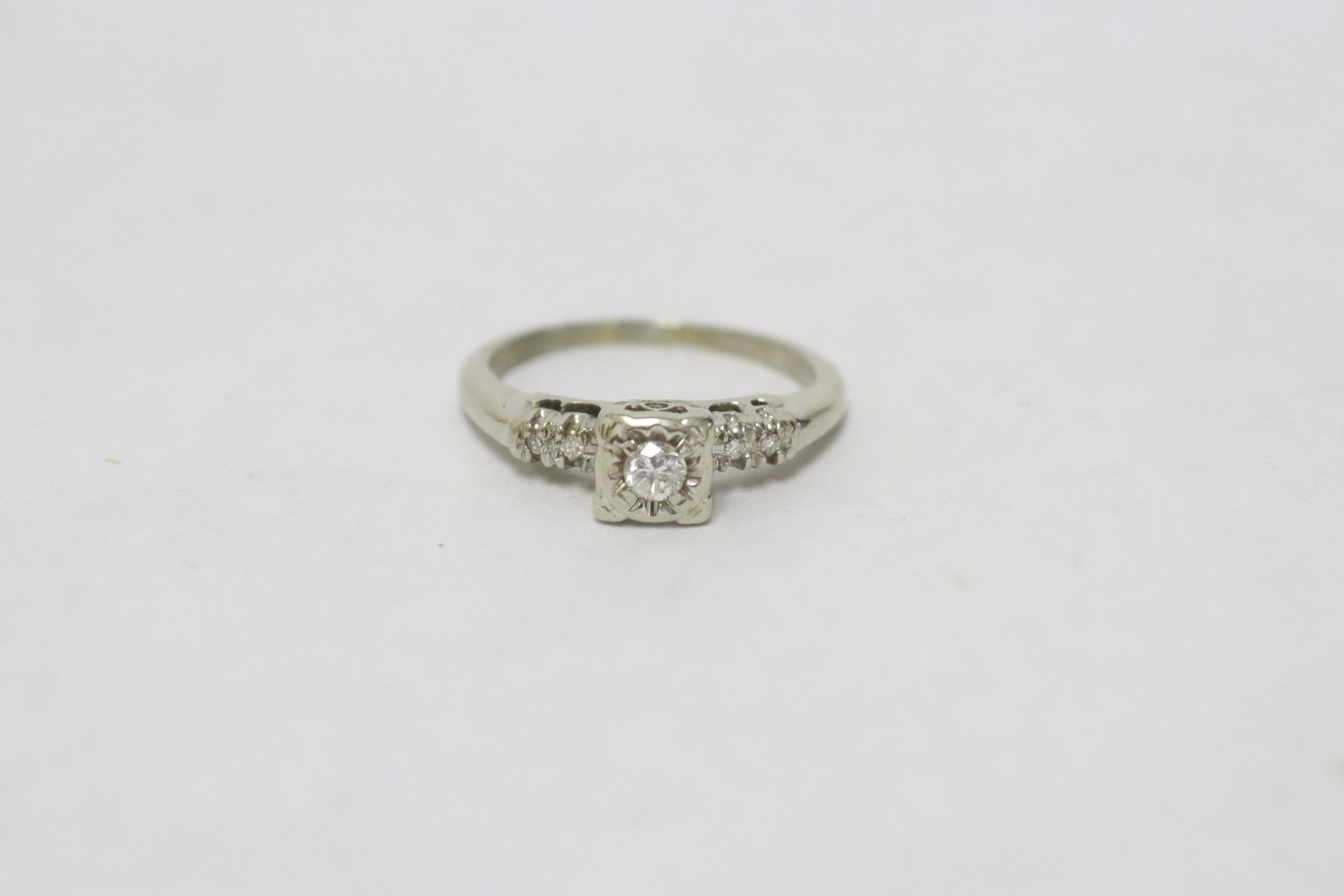 14K W/G diamond ring - 5