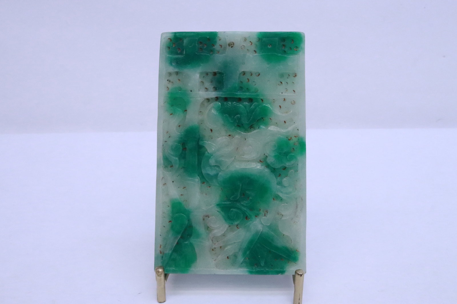 Jadeite like plaque: Jadeite like plaque, 4.35"x2.7"x0.5"