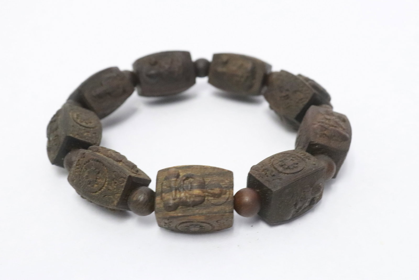 2 wood bead bracelets - 7