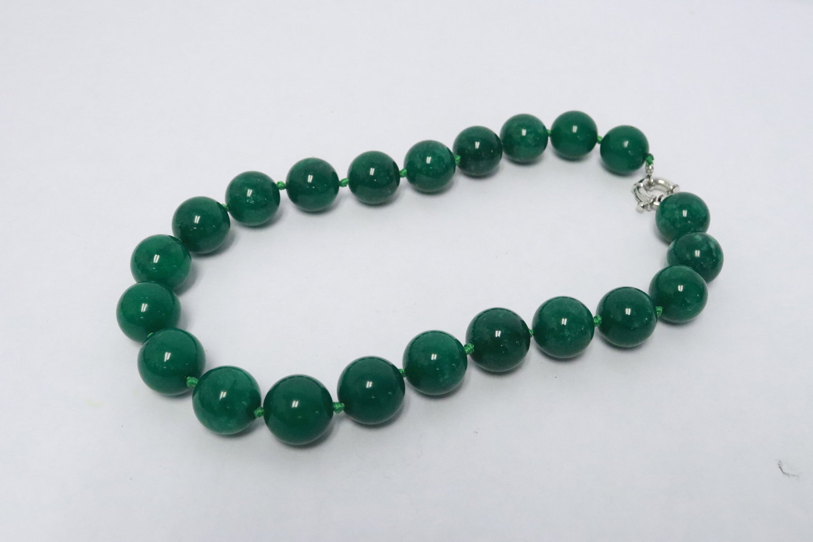 2 jade like bead necklaces - 2
