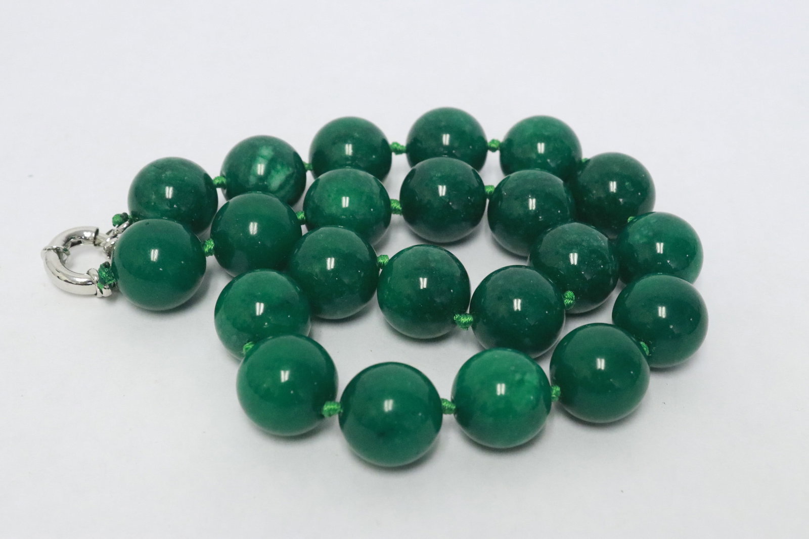2 jade like bead necklaces - 4