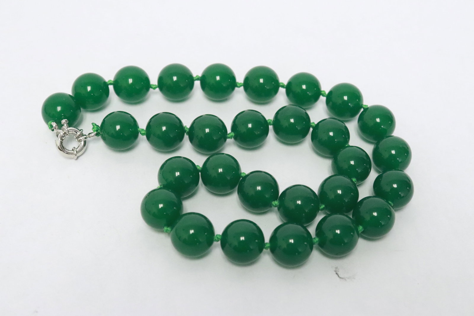 2 jade like bead necklaces - 6