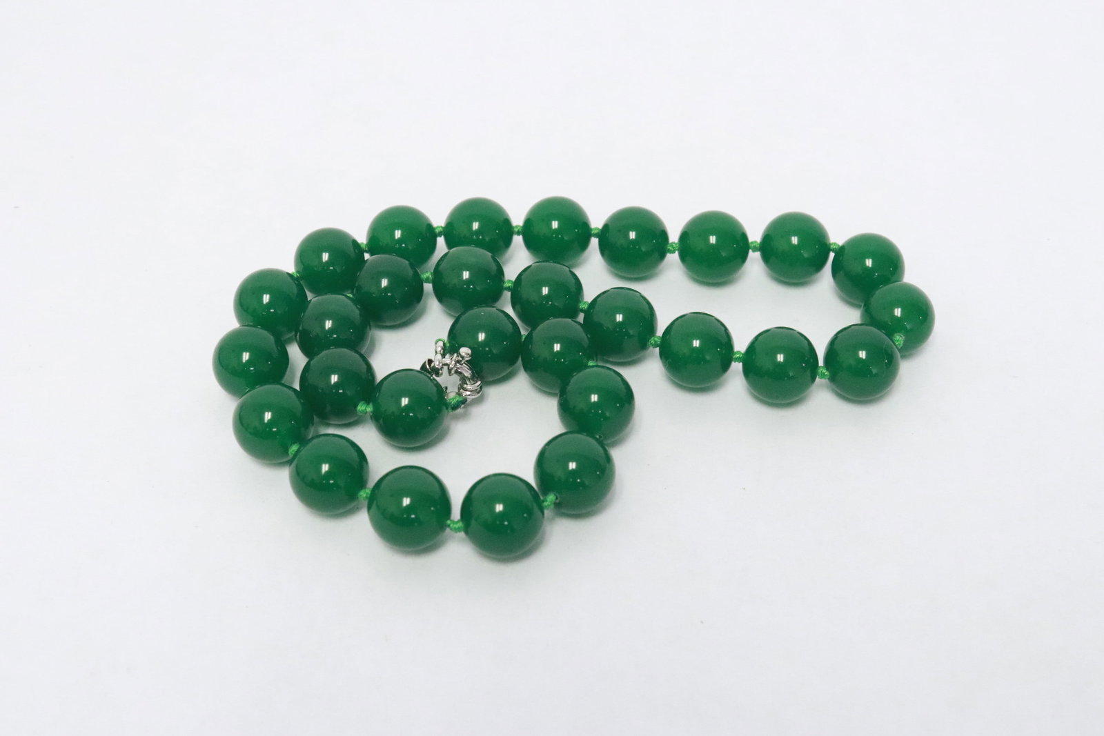 2 jade like bead necklaces - 7
