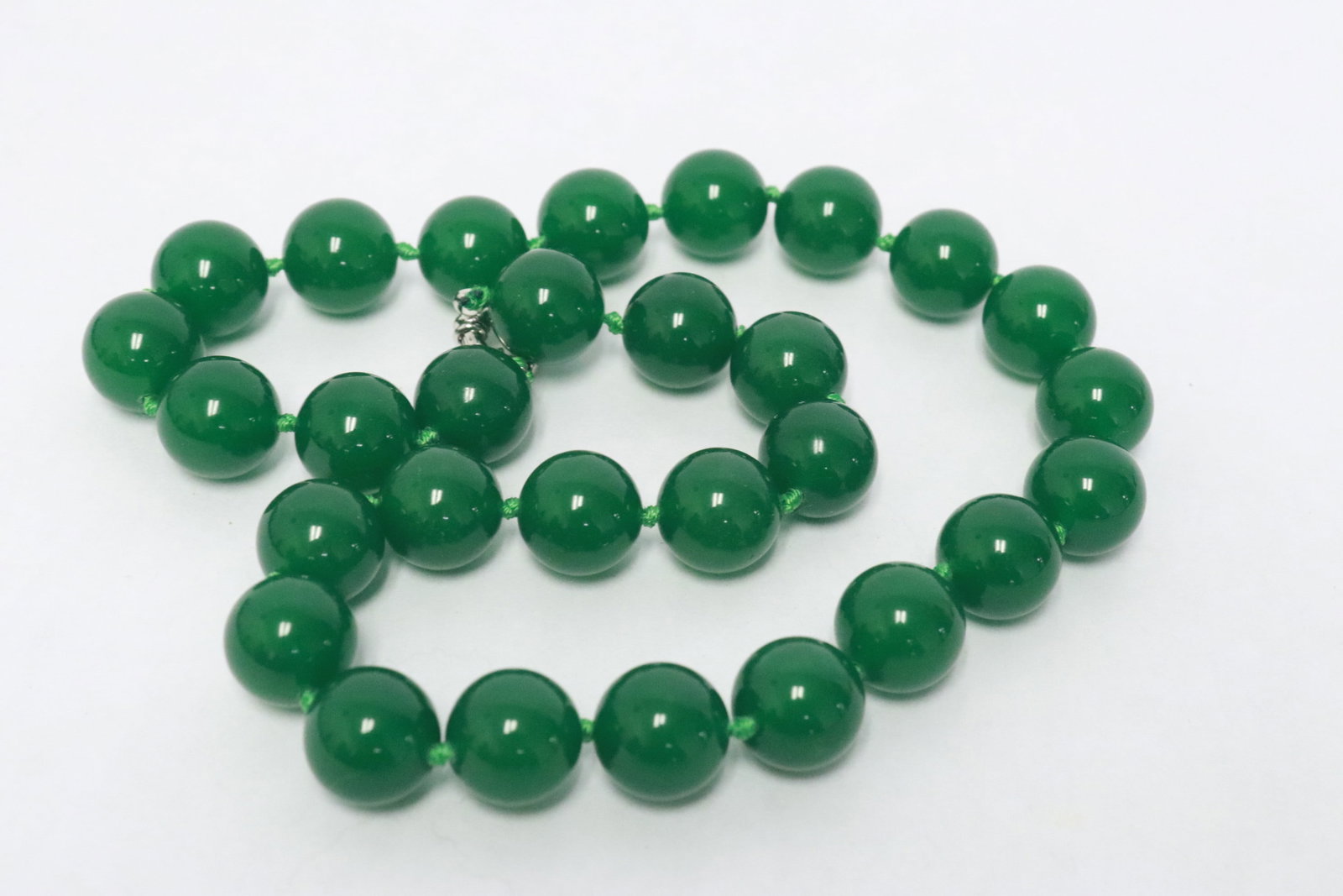 2 jade like bead necklaces - 8