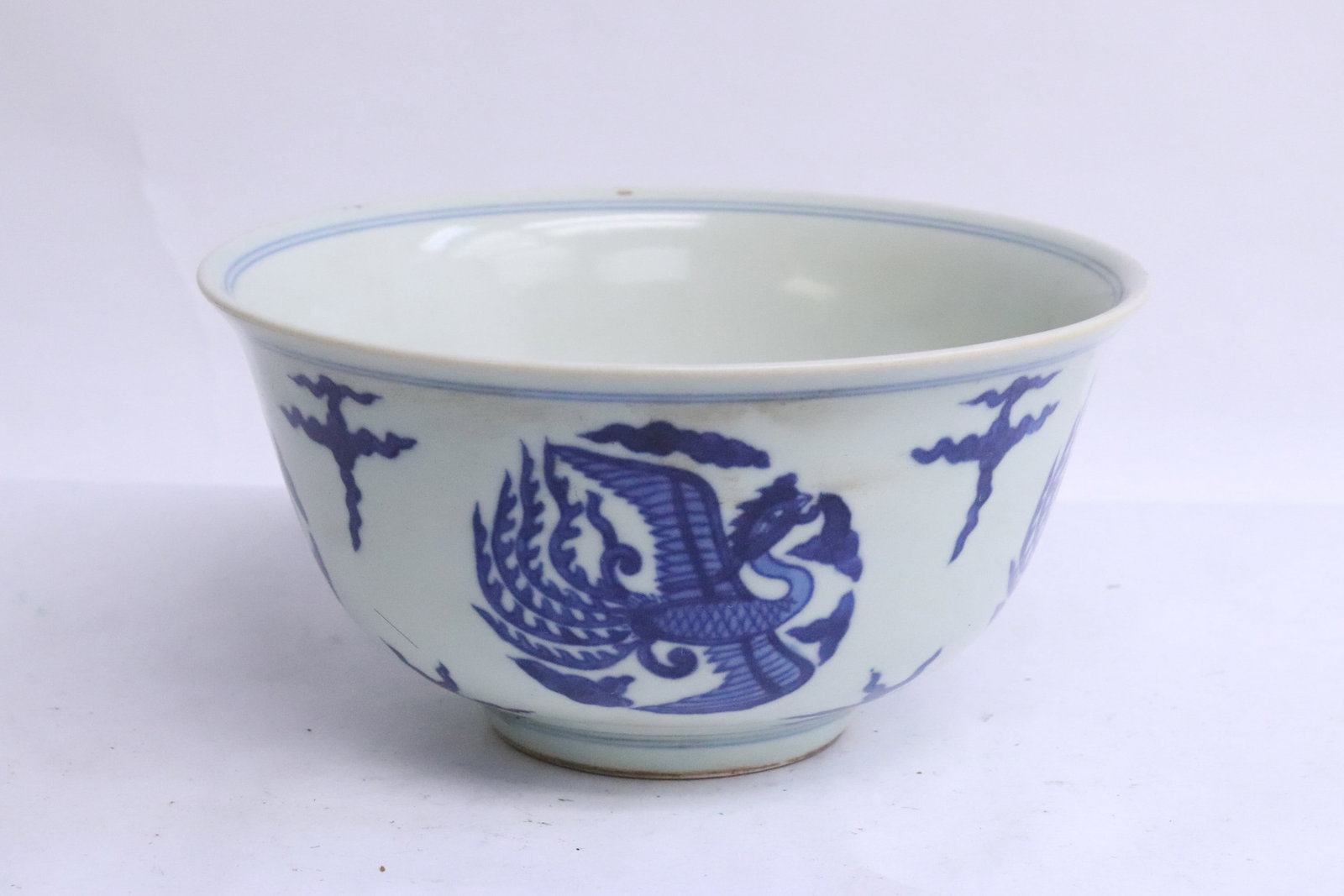 Fine Chinese blue and white porcelain bowl: Fine Chinese blue and white porcelain bowl, 3.15"x6.15"dia