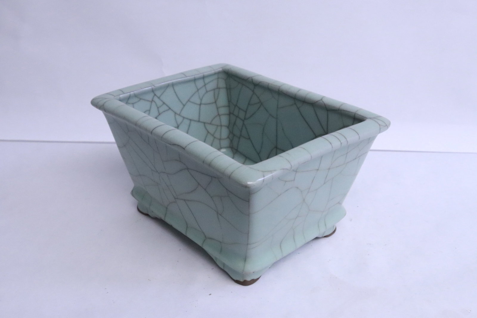 celadon crackleware porcelain rectangular censer - 2