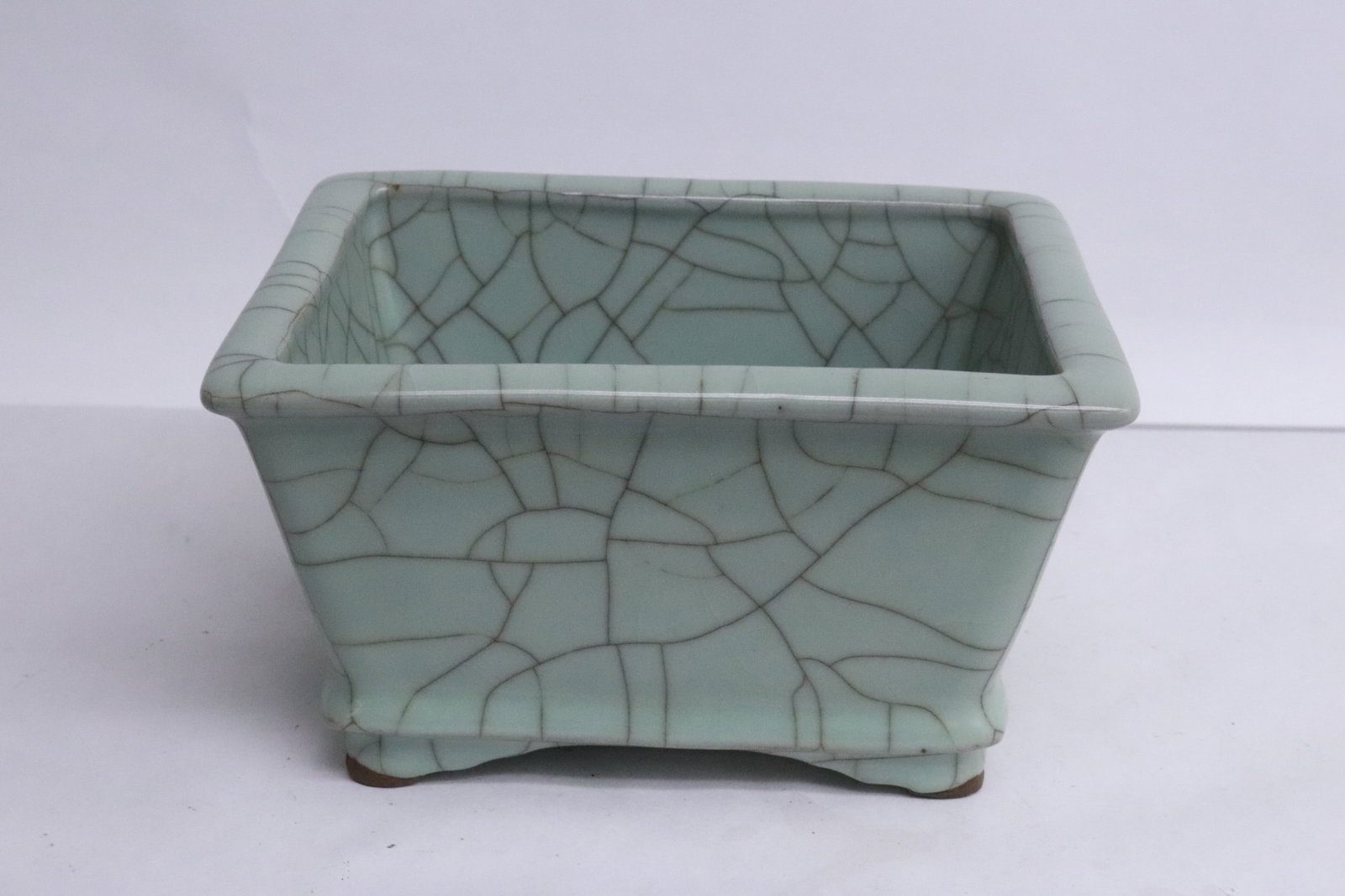celadon crackleware porcelain rectangular censer - 4