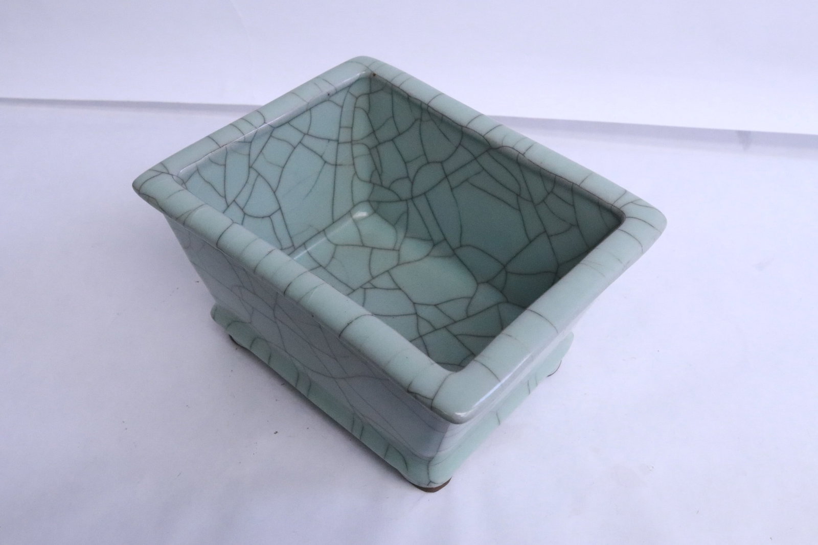 celadon crackleware porcelain rectangular censer - 5