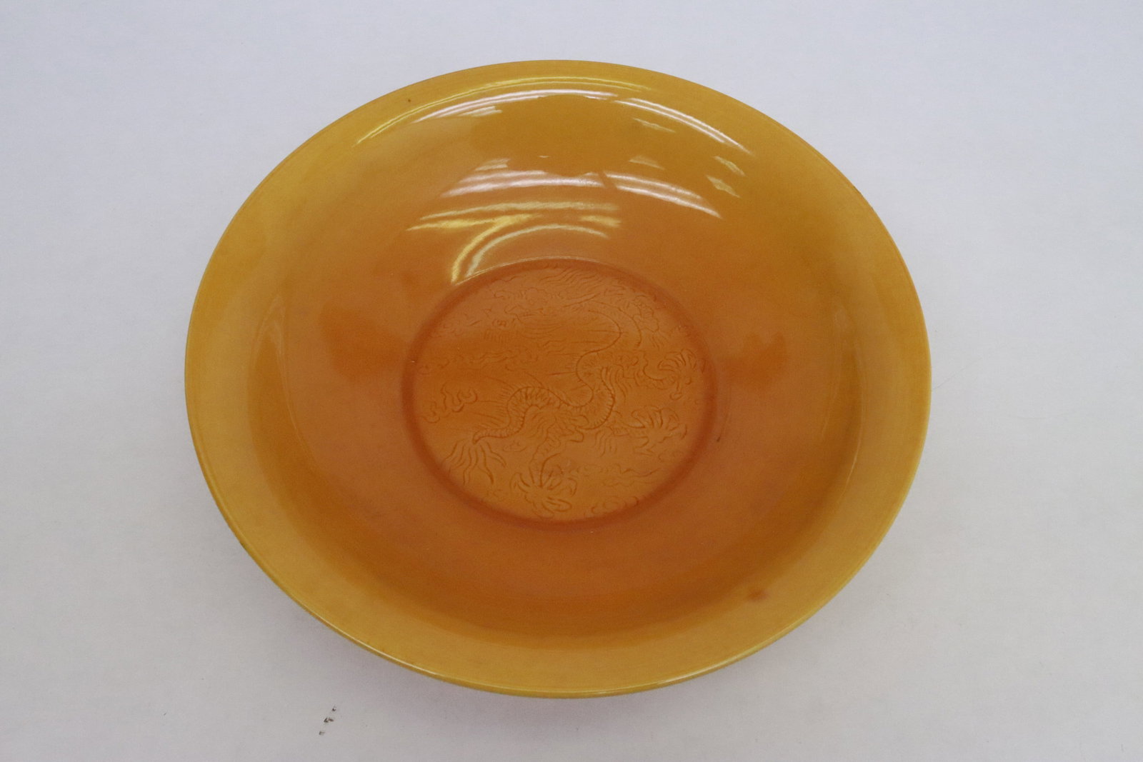 Fine yellow glazed porcelain plate (1 of 6)