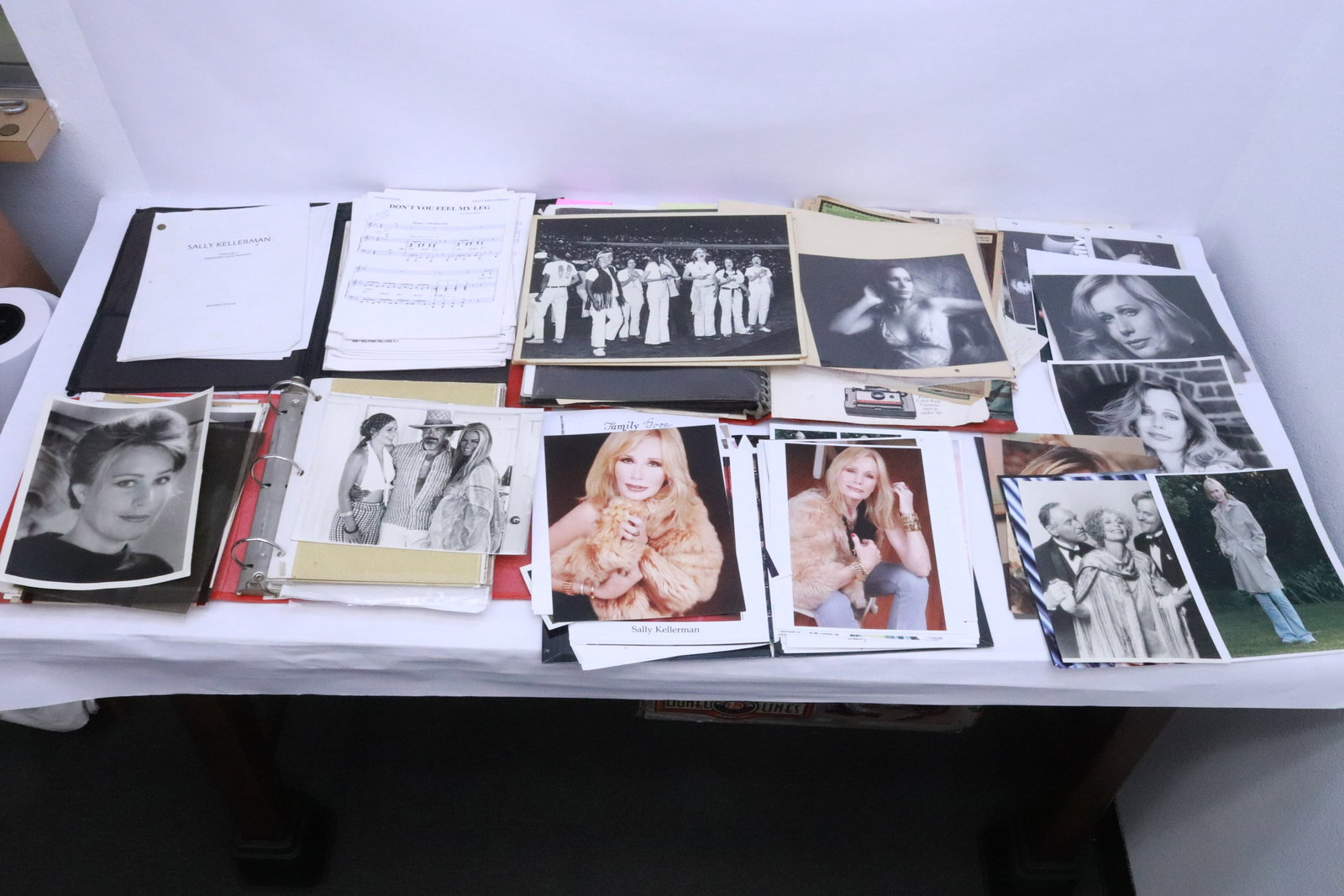 Collection of personal items of Sally Kellerman: Collection of personal items of Sally Kellerman; including photos, musics, personal note, etc.