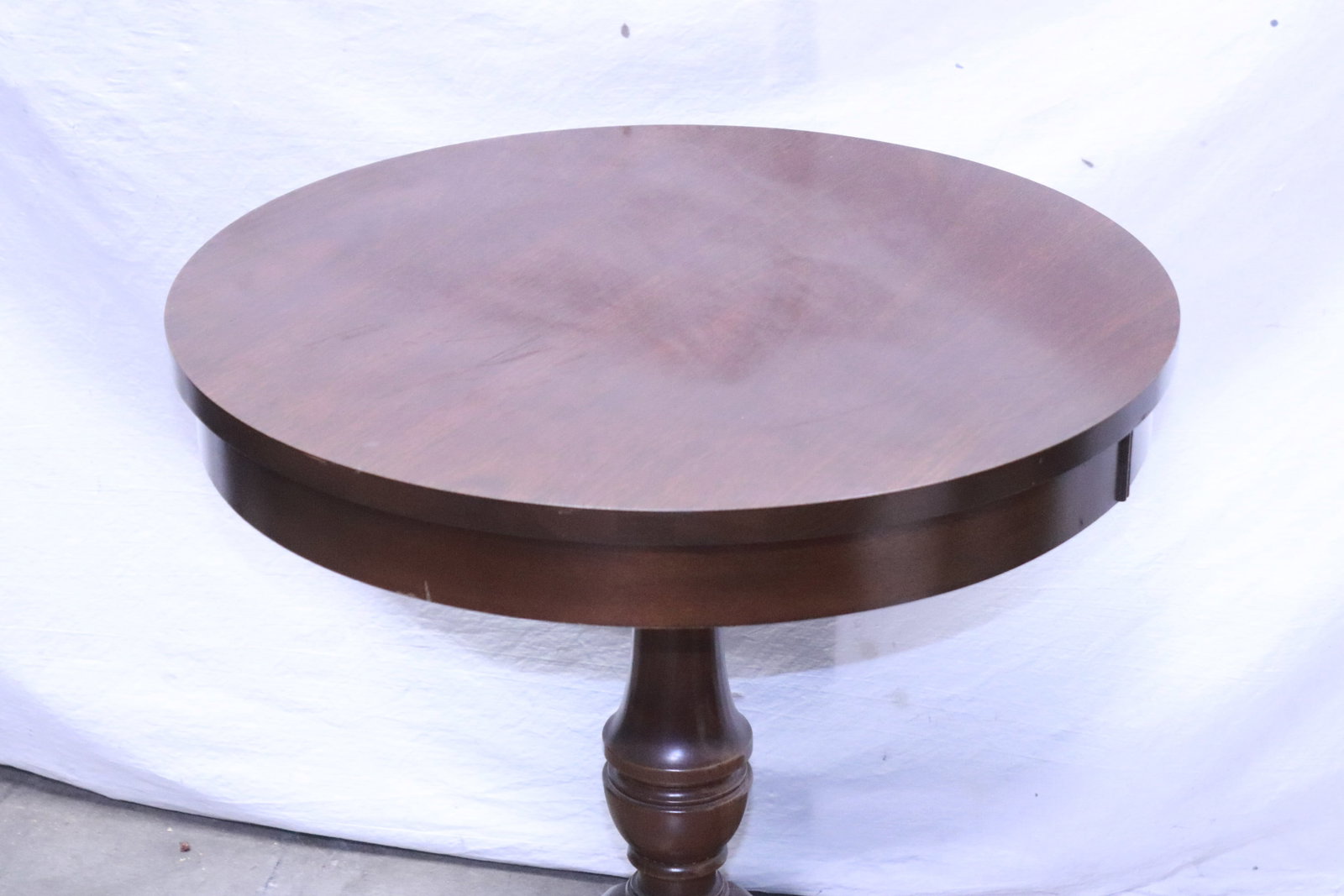 Mahogany round tripod side table - 5
