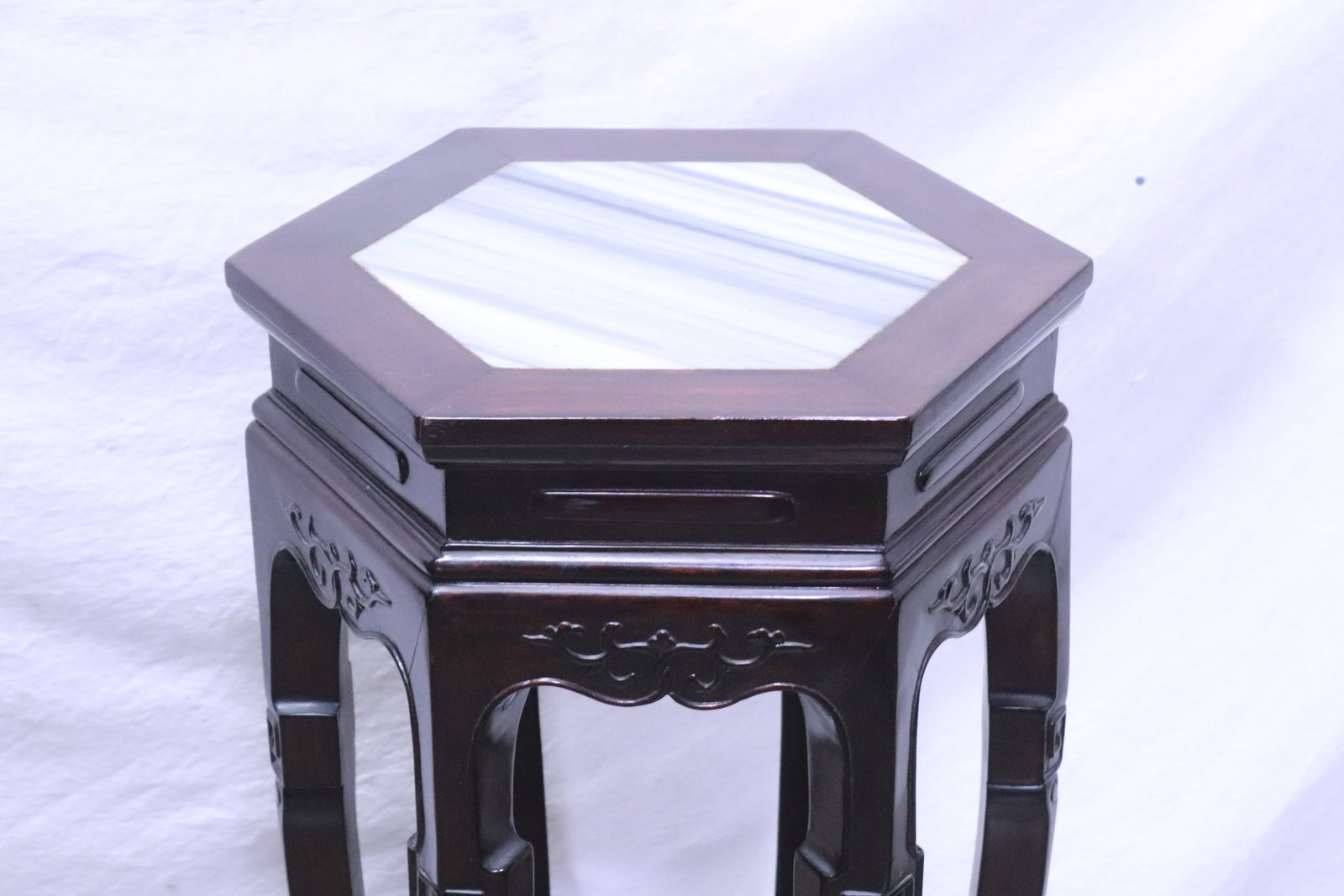 Fine rosewood hexagonal stand - 5