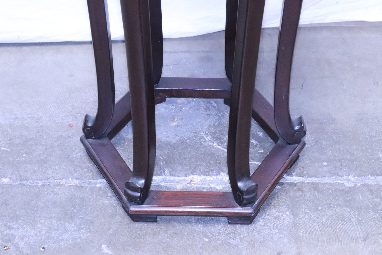 Fine rosewood hexagonal stand - 6