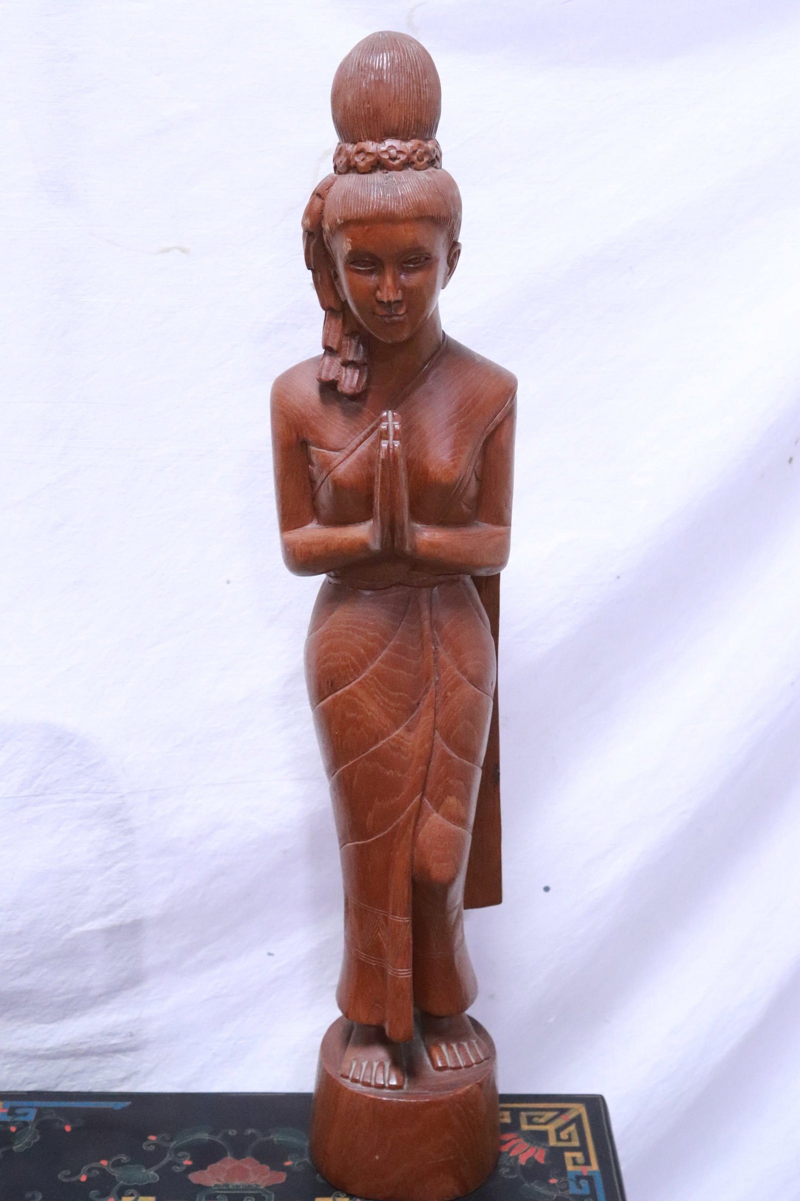 Large South Asian wood carved deity (1 of 6)