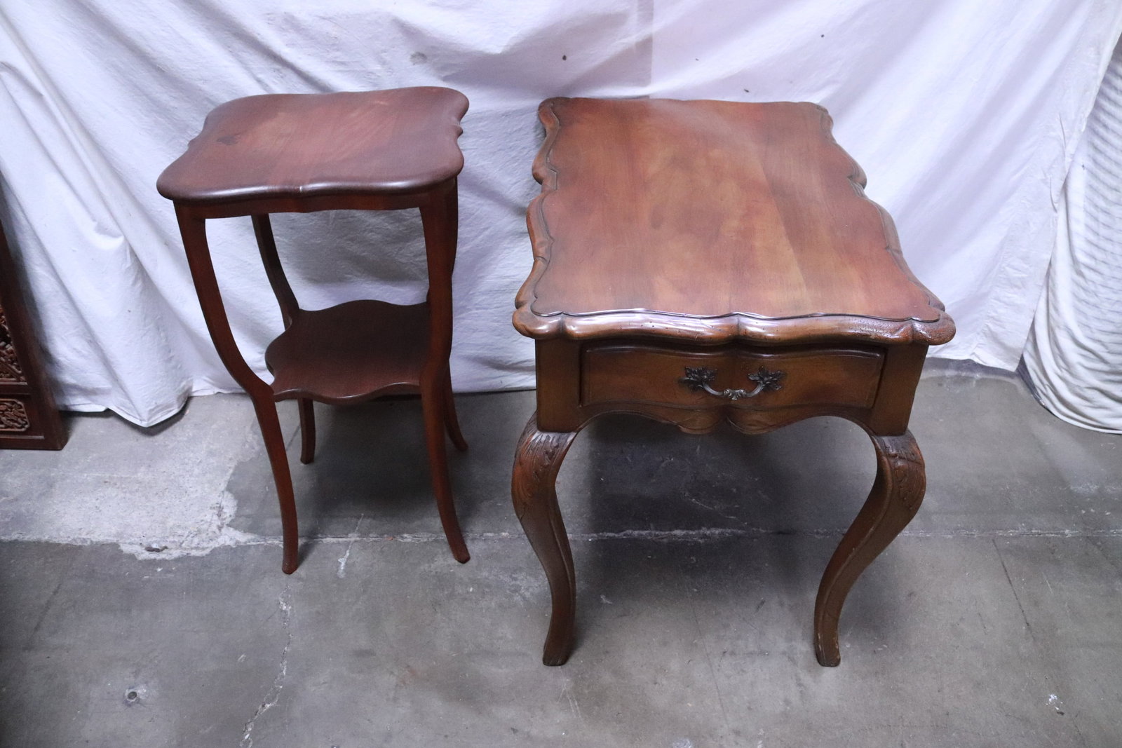a walnut side table, and a mahogany side table (1 of 9)