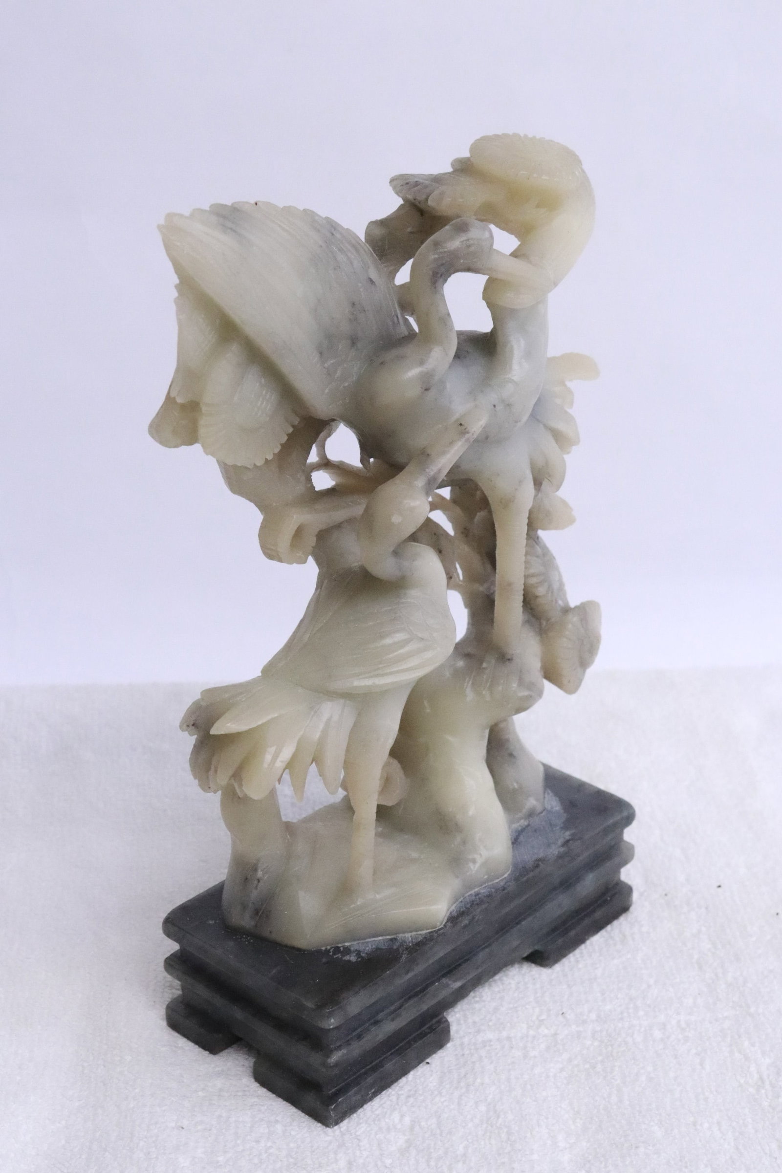 Soapstone carved crane group - 2