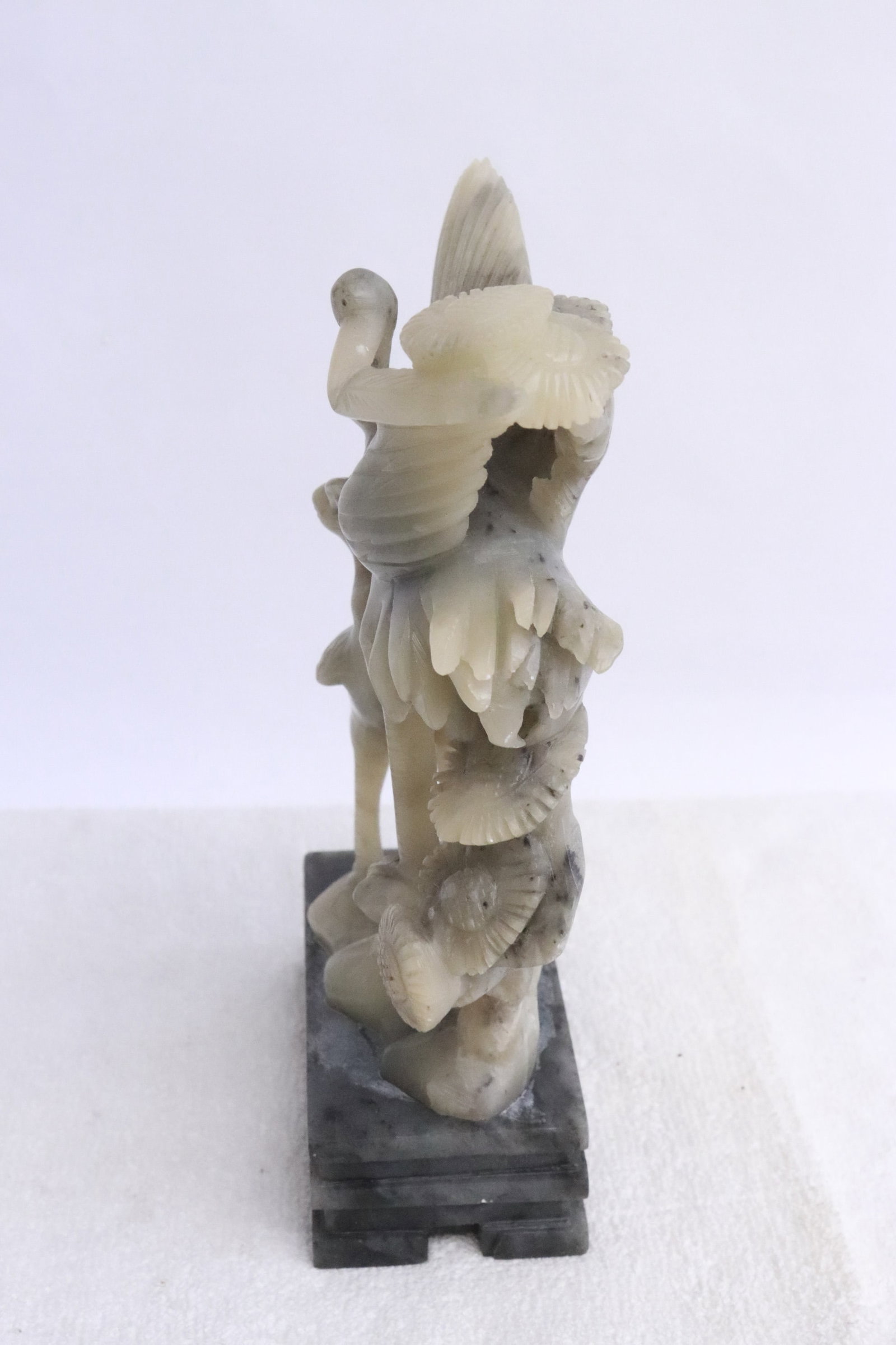 Soapstone carved crane group - 4