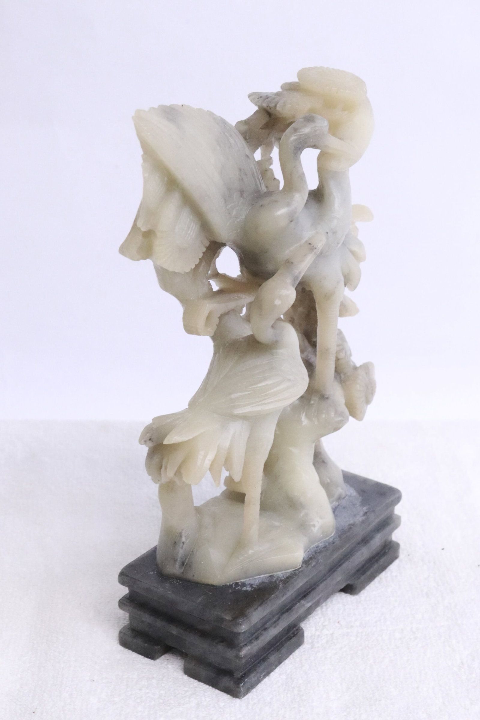 Soapstone carved crane group - 6