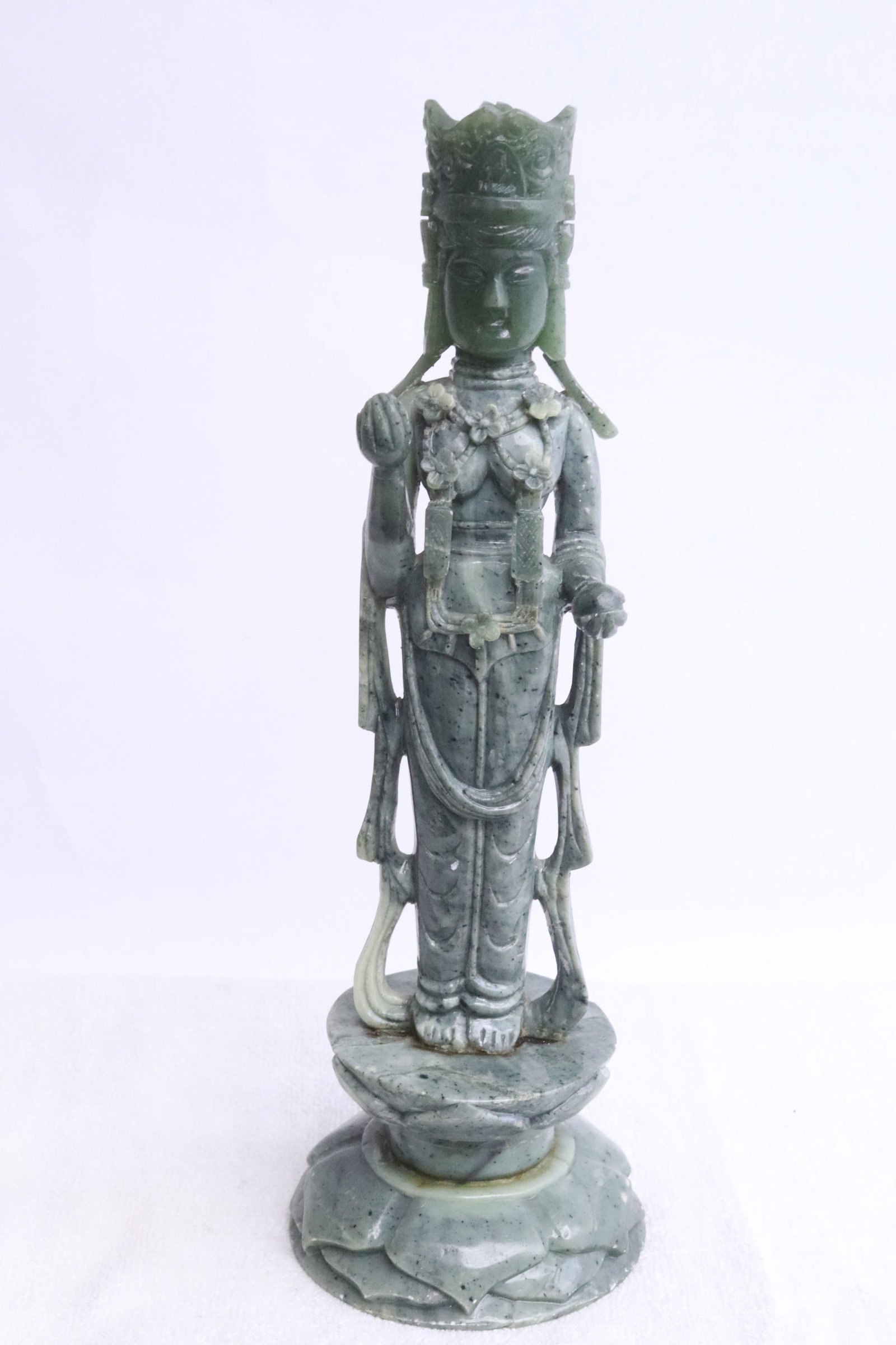 Stone carved Guanyin: Stone carved Guanyin, 12.3"H