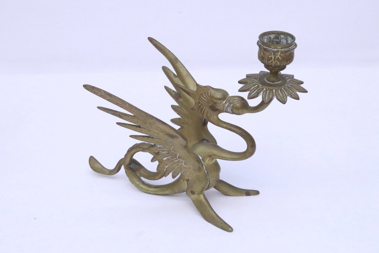 Pair bronze candle holders - 4