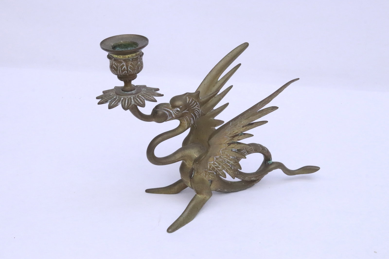 Pair bronze candle holders - 5