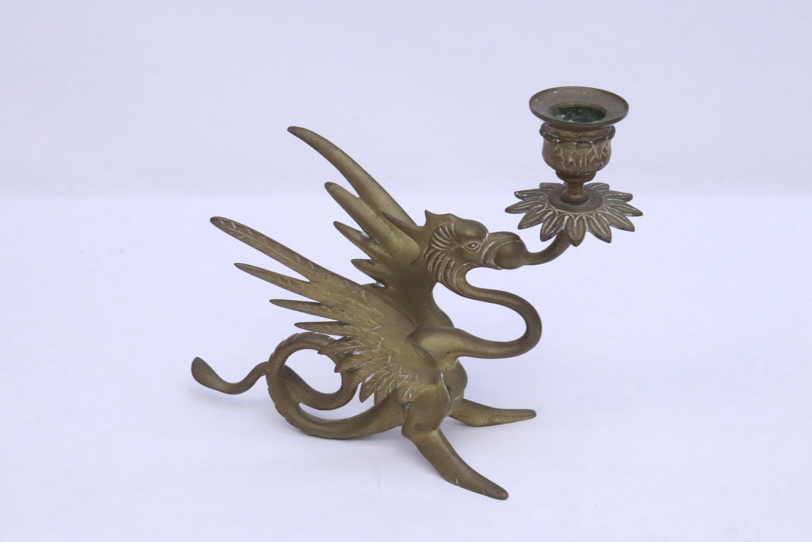 Pair bronze candle holders - 6