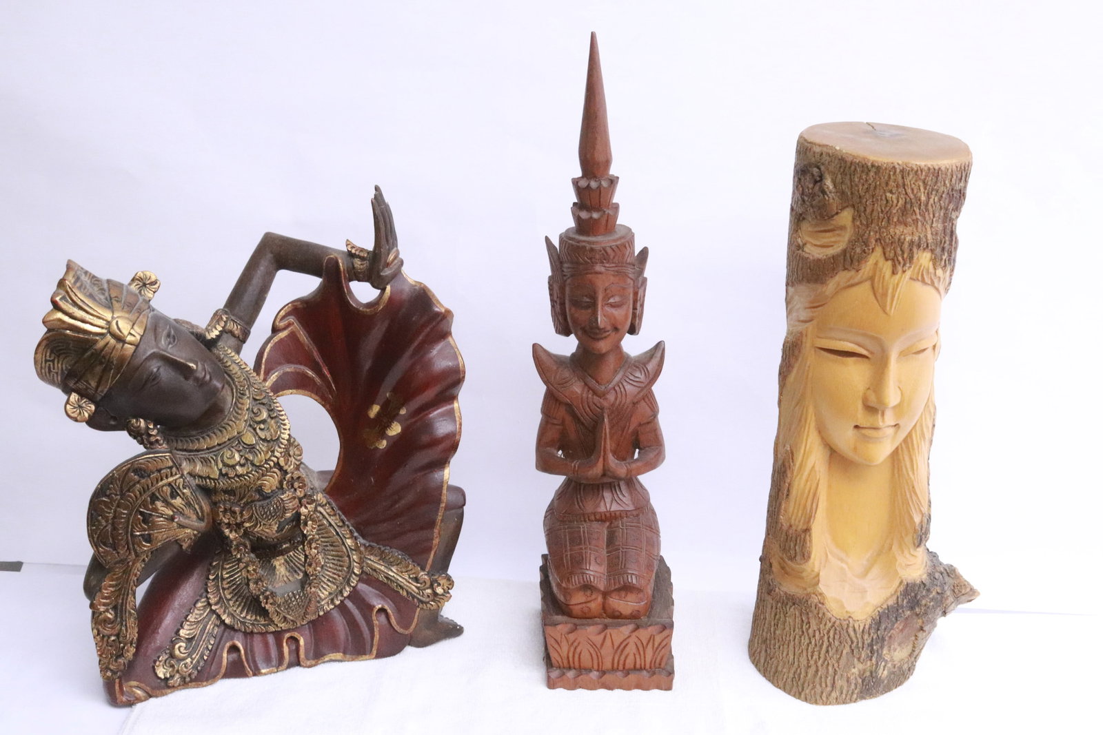 3 South Asian sculptures: 3 South Asian sculptures, 13.2"H - 17.35"H
