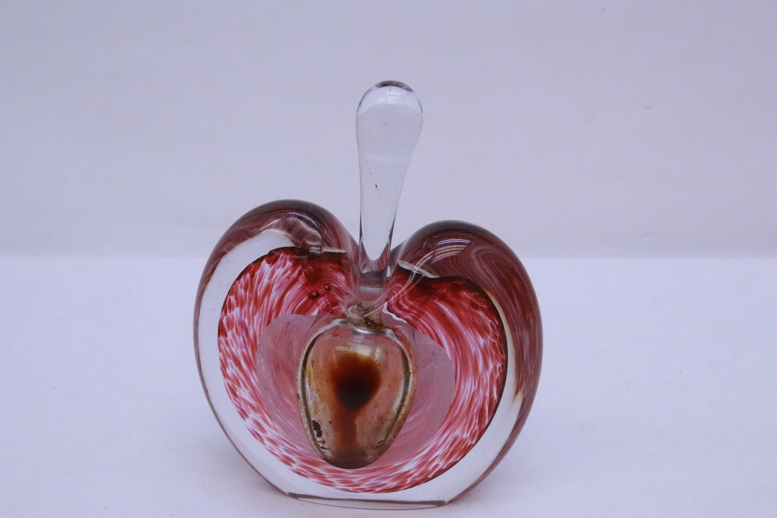 A vintage perfume bottle in the form of apple: A vintage perfume bottle in the form of apple, 4.9"x4"x2.1"