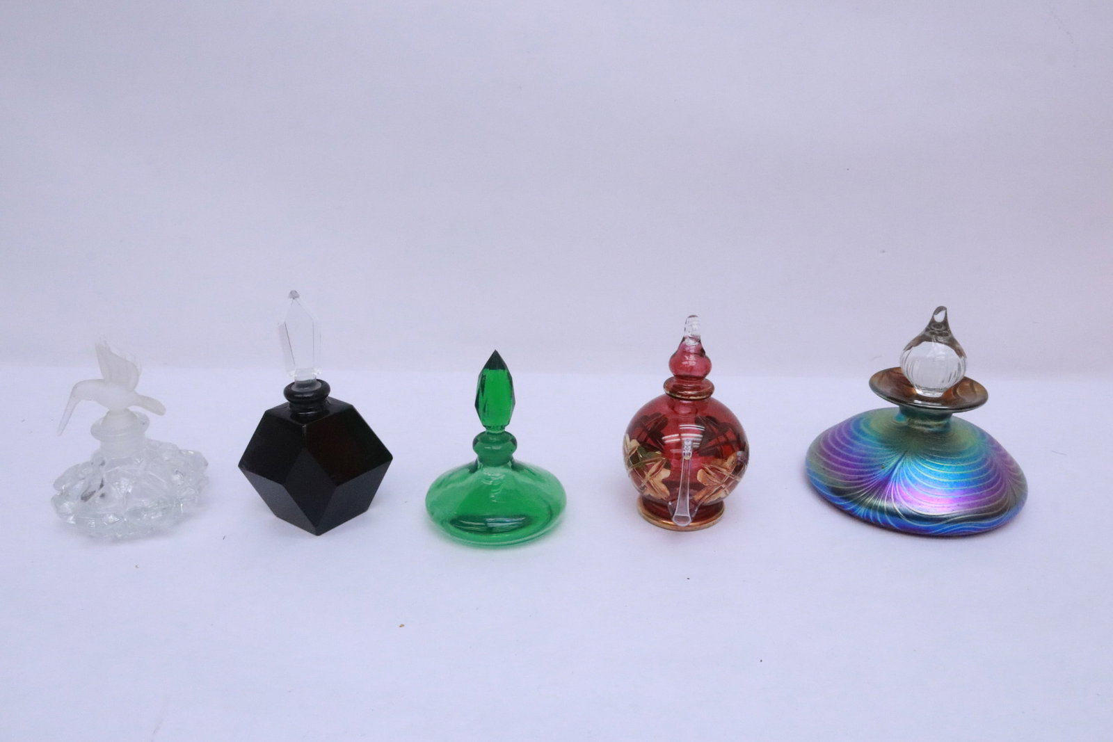 5 art glass perfume bottles (1 of 6)