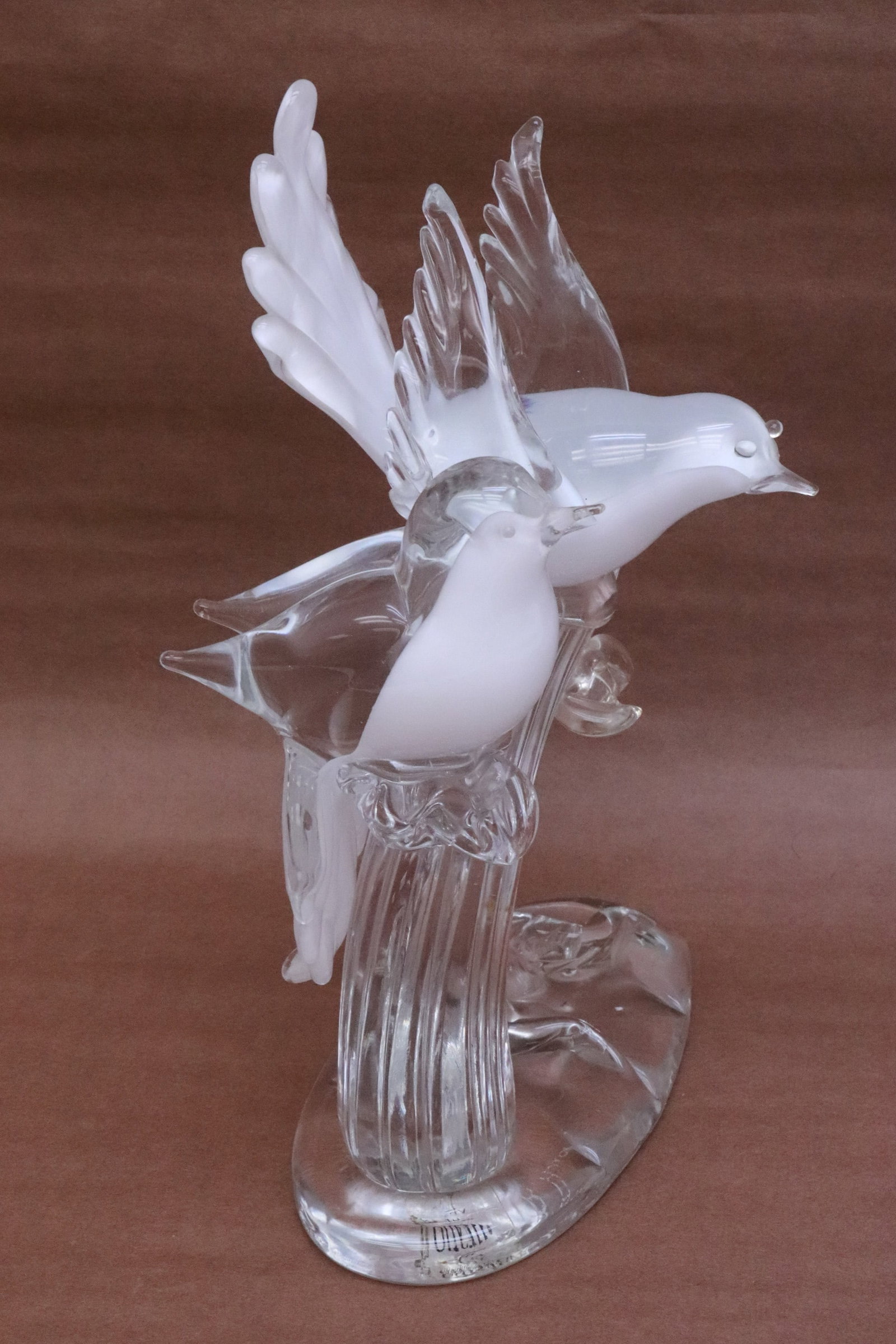 Murano glass sculpture of bird group, signed (1 of 7)