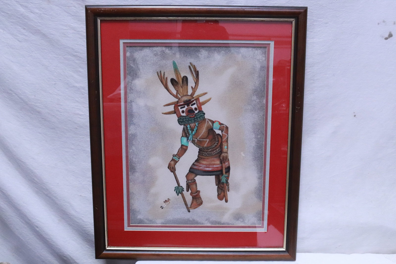 3 framed Indian sand paintings - 2