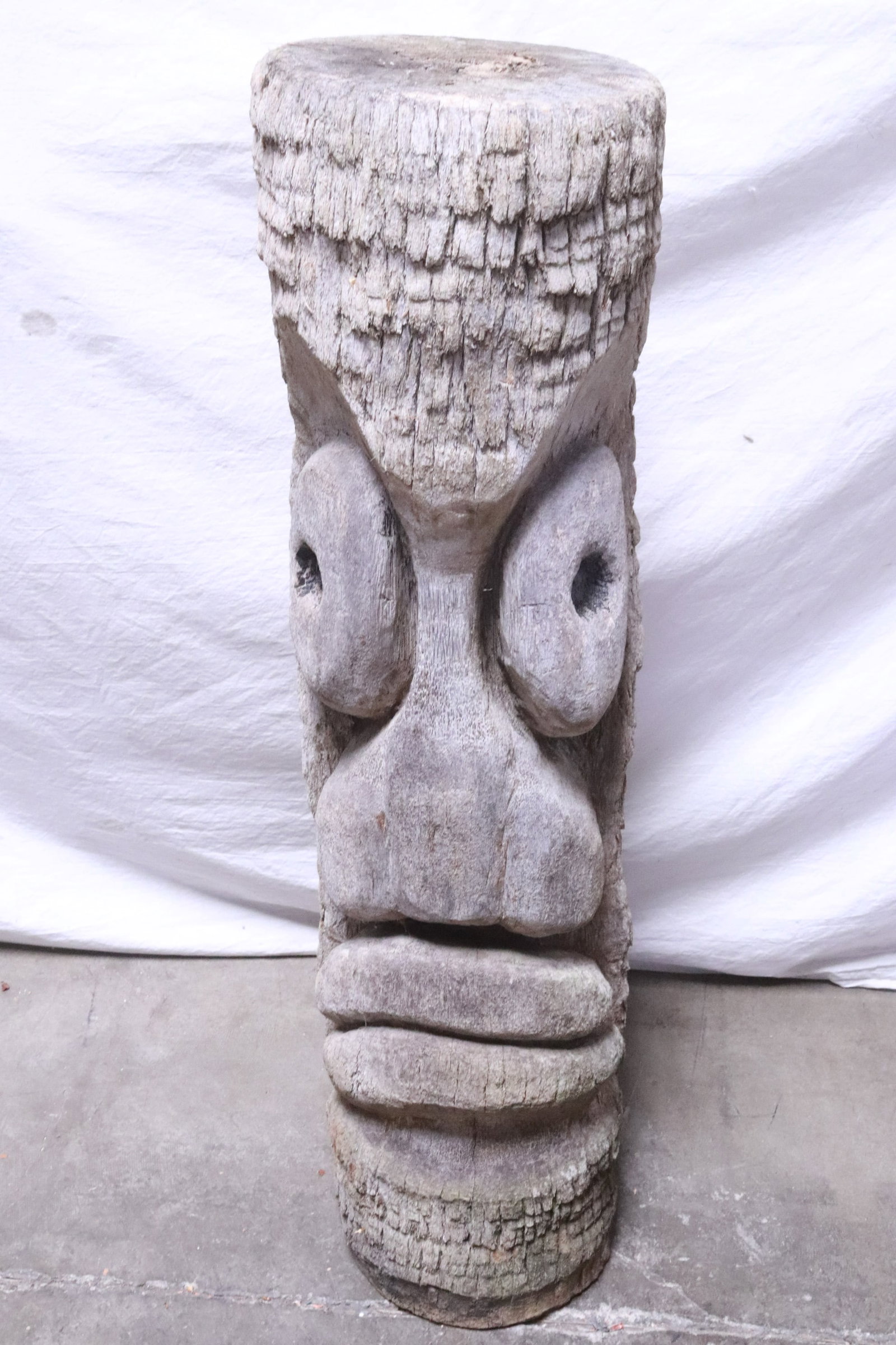 Large vintage wood carved tiki statue (1 of 4)