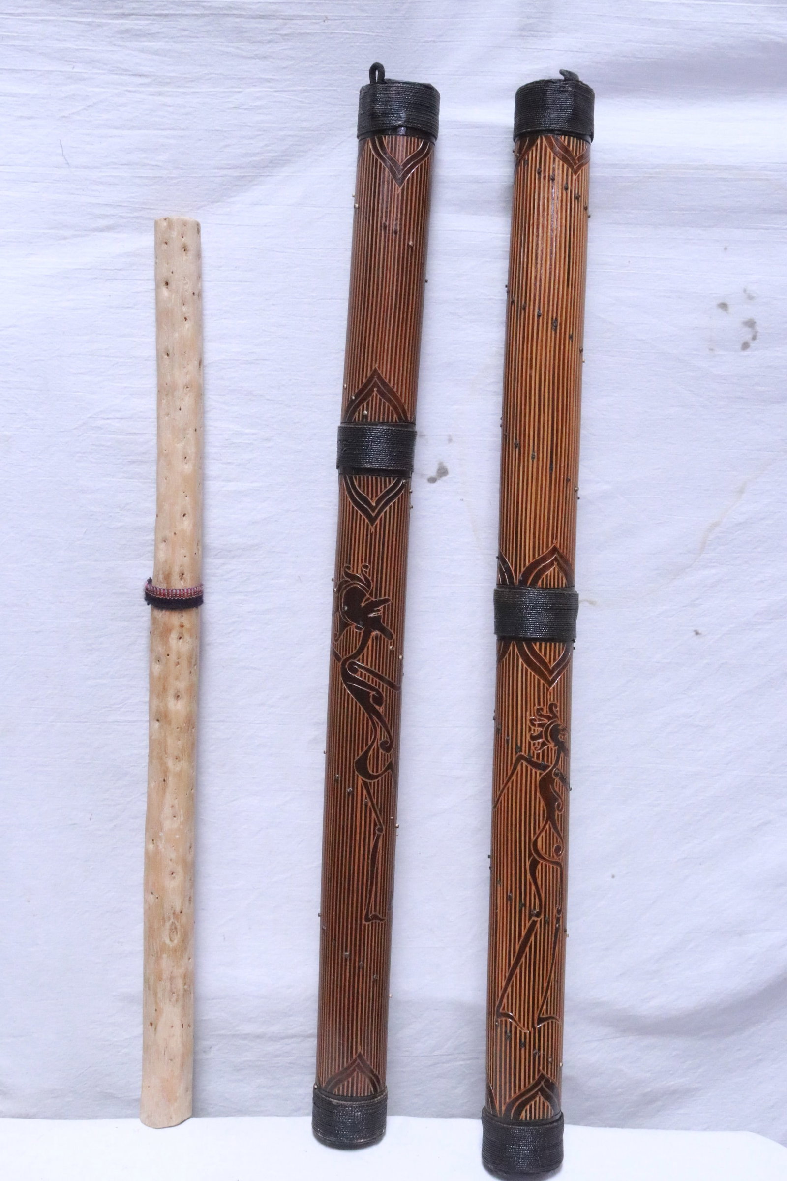 3 rain sticks: 3 rain sticks, 27.7"L - 31.6"L