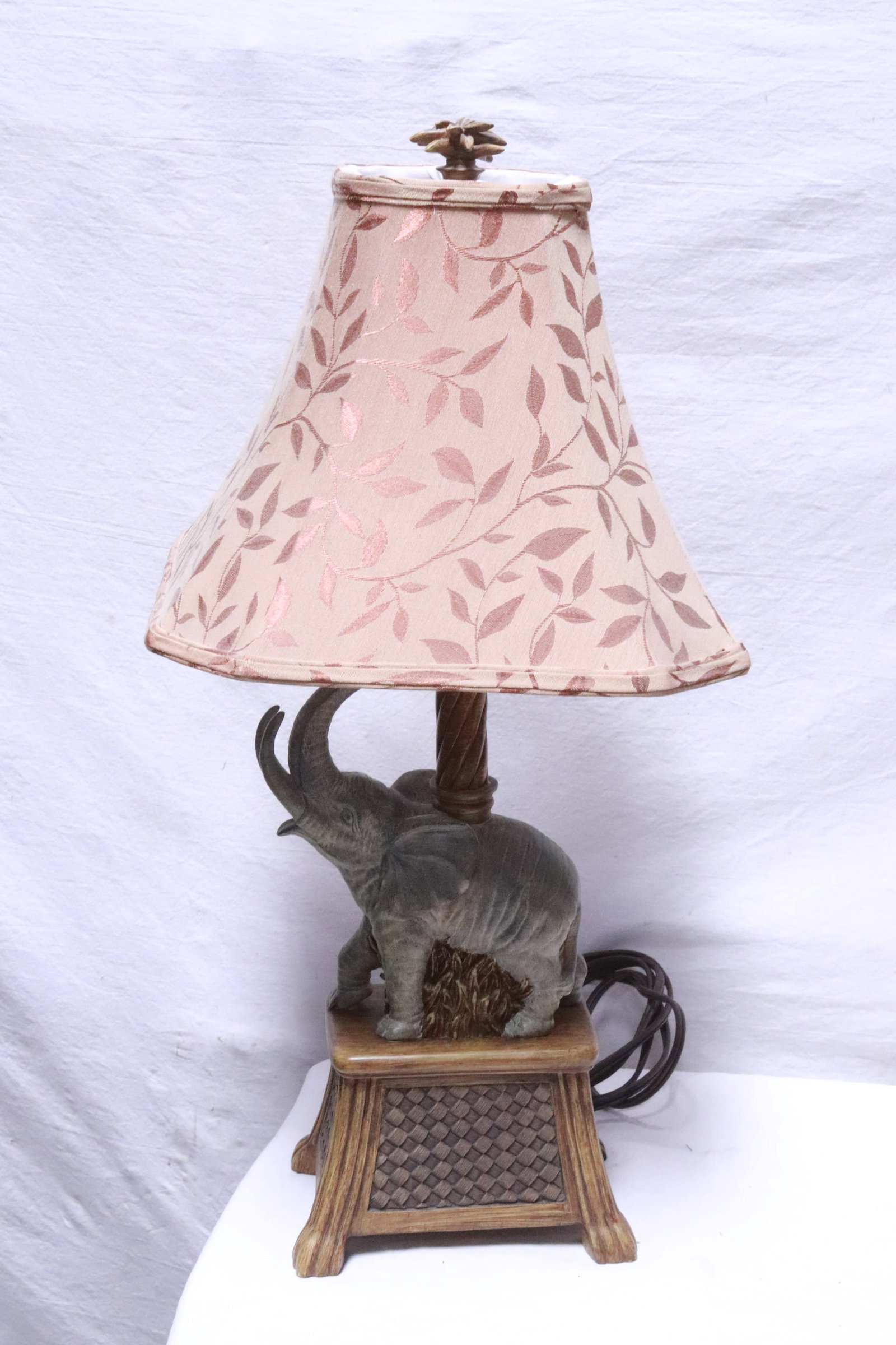 a bamboo weaved box, and a lamp - 2