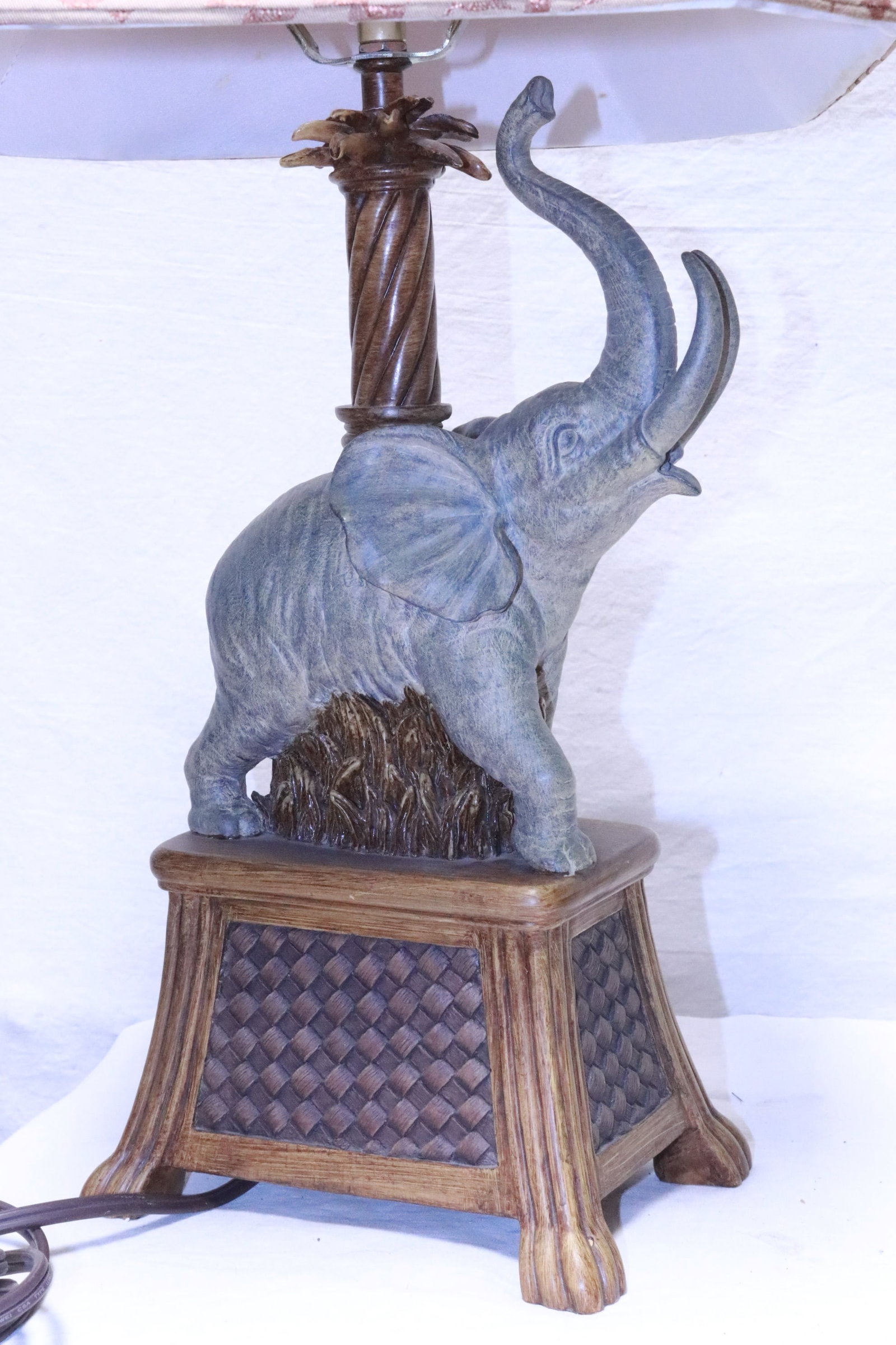 a bamboo weaved box, and a lamp - 4