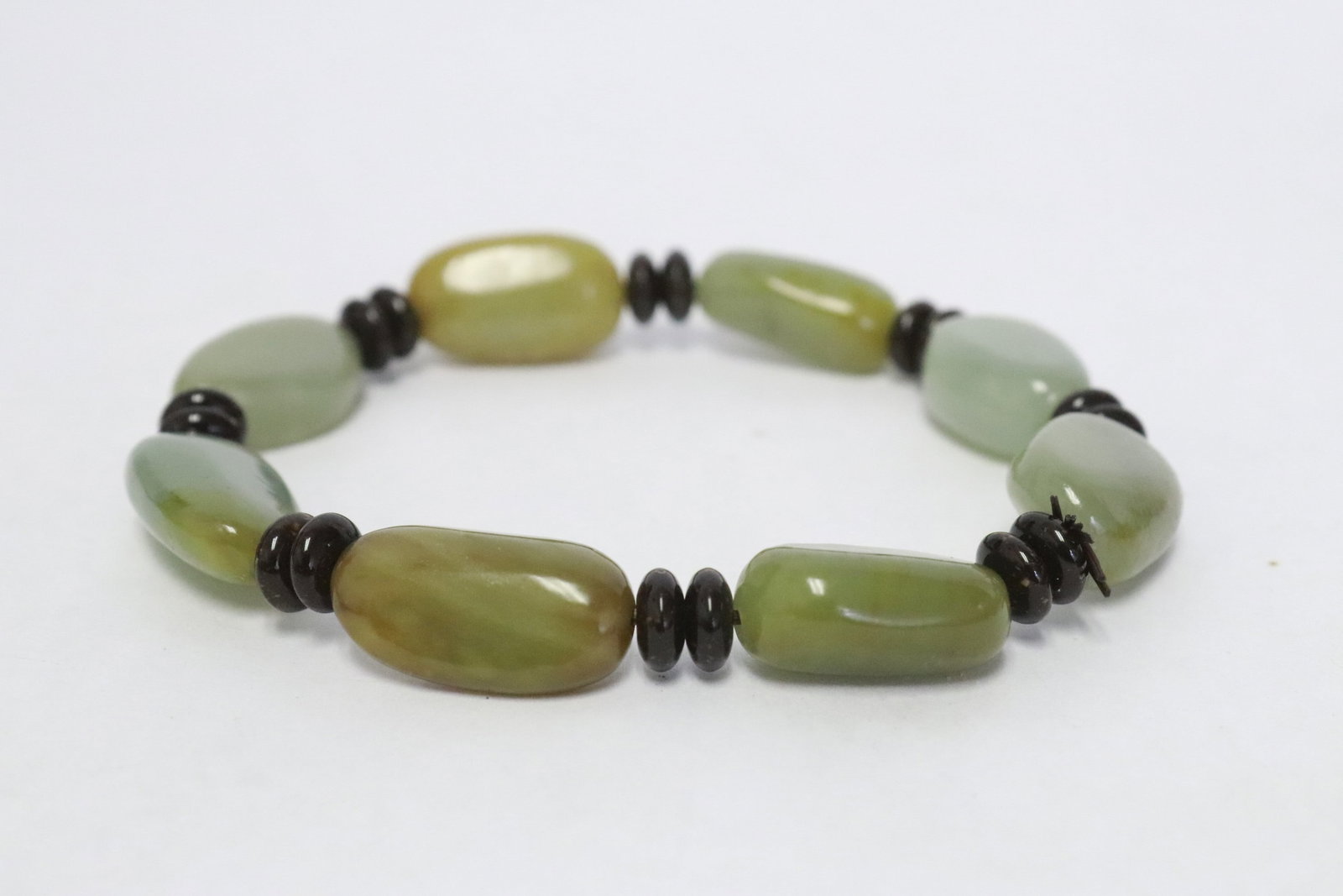 2 jade like bead bracelets - 2